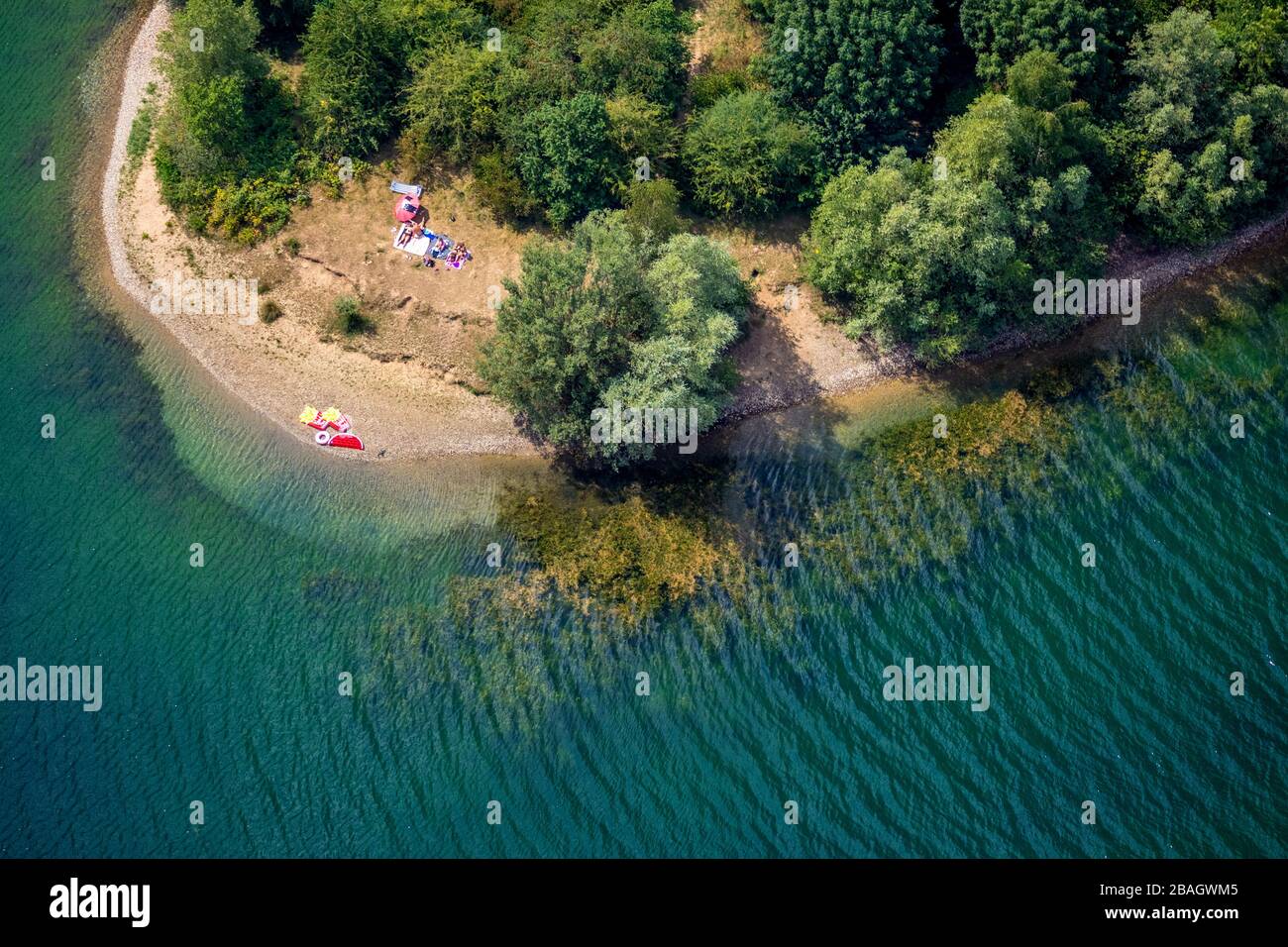 Lac de l'étang de carrière Auesee à Wesel, 01.08.2019, Luftbild, Allemagne, Rhénanie-du-Nord-Westphalie, région de la Ruhr, Wesel Banque D'Images