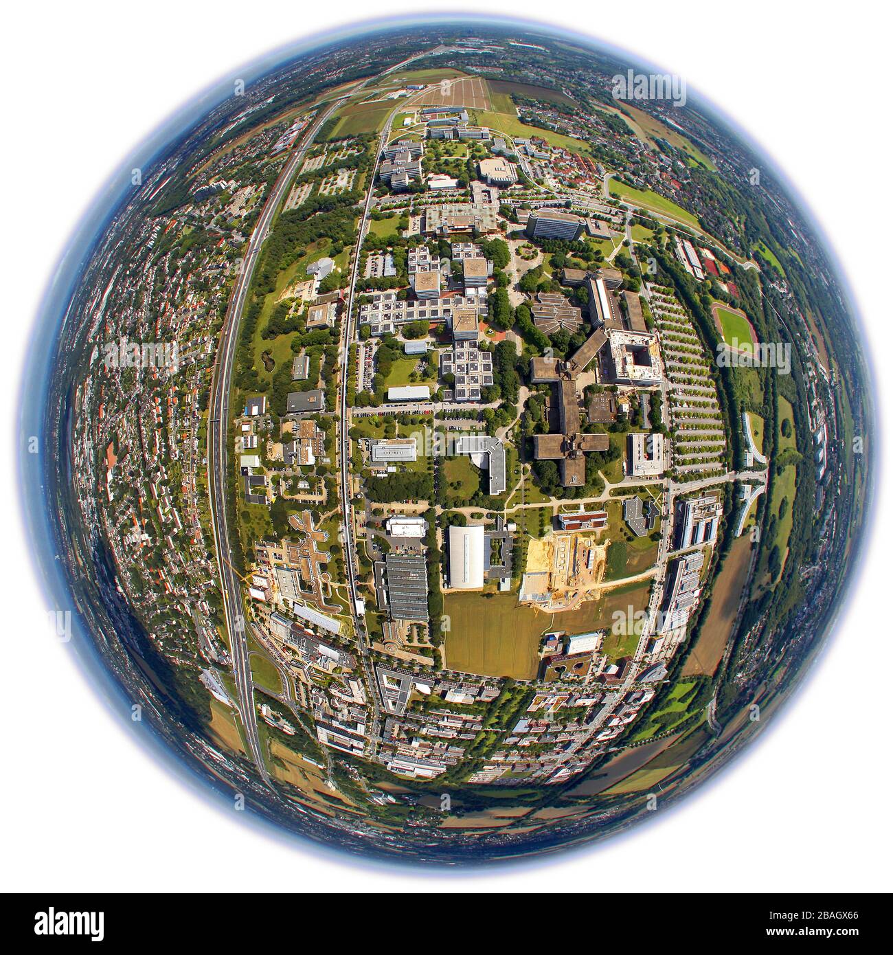 Campus de l'Université de Dortmund, 02.08.2011, vue aérienne, Allemagne, Rhénanie-du-Nord-Westphalie, région de la Ruhr, Dortmund Banque D'Images