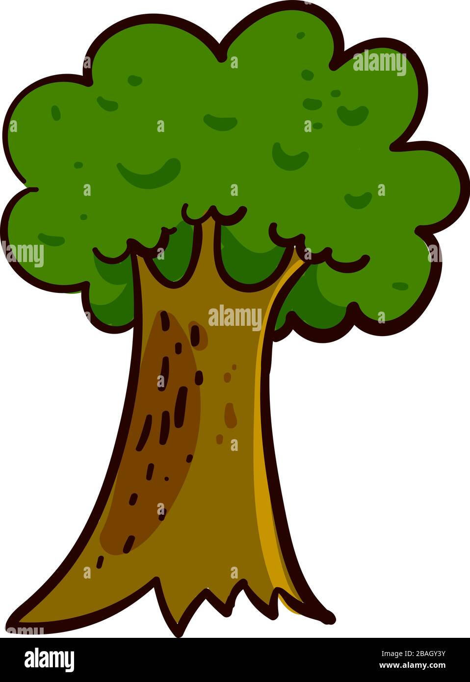 Chêne grand arbre, illustration, vecteur sur fond blanc Illustration de Vecteur