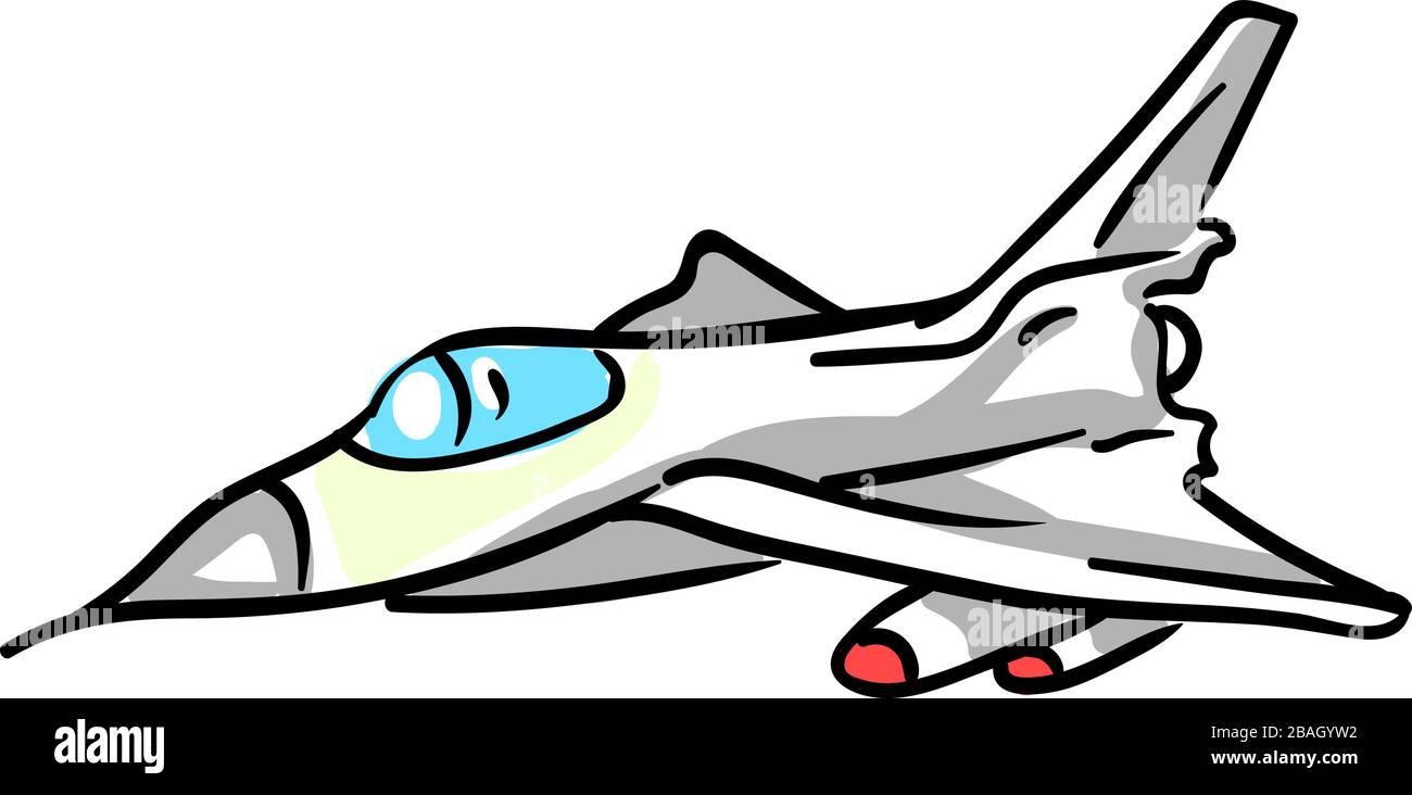 Chasseur de jet militaire, illustration, vecteur sur fond blanc Illustration de Vecteur