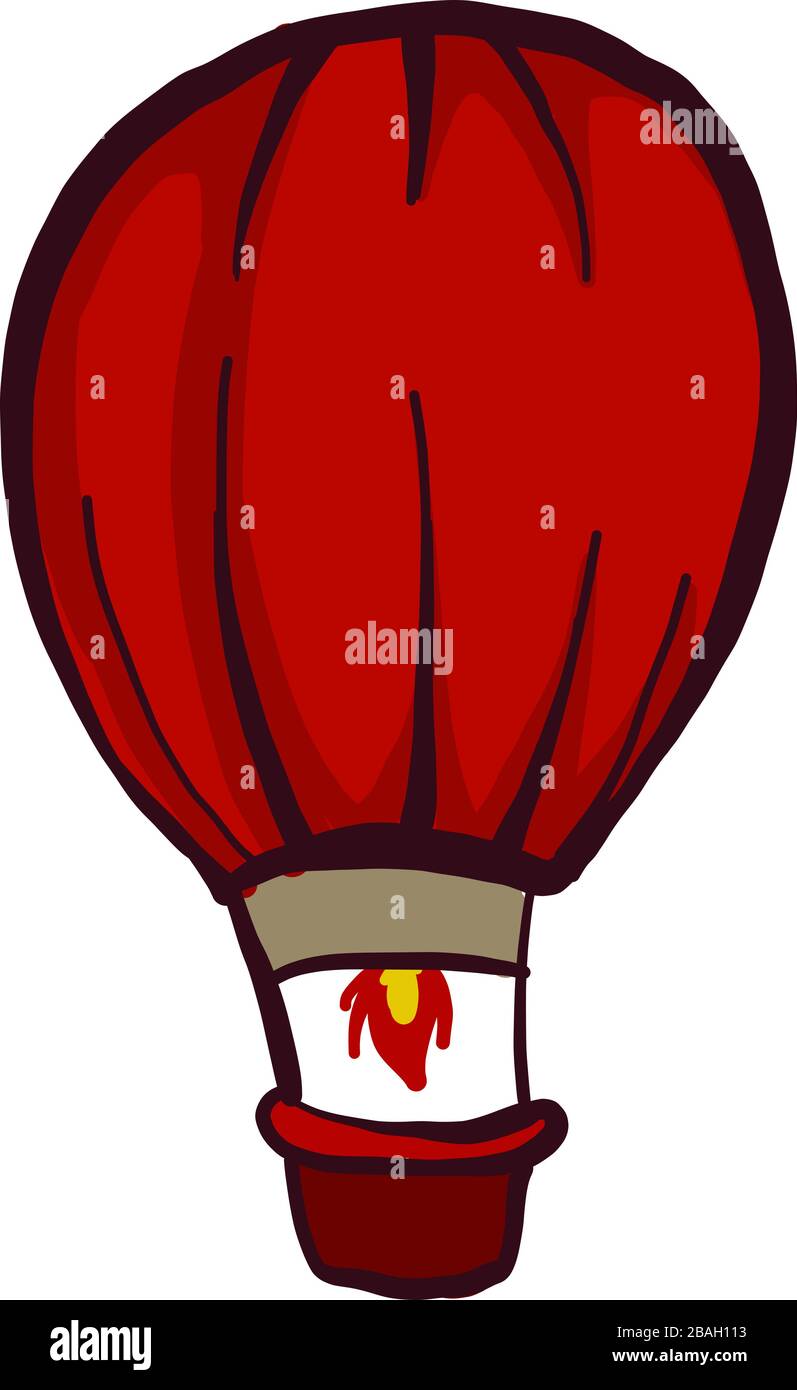 Aérostat rouge, illustration, vecteur sur fond blanc Illustration de Vecteur
