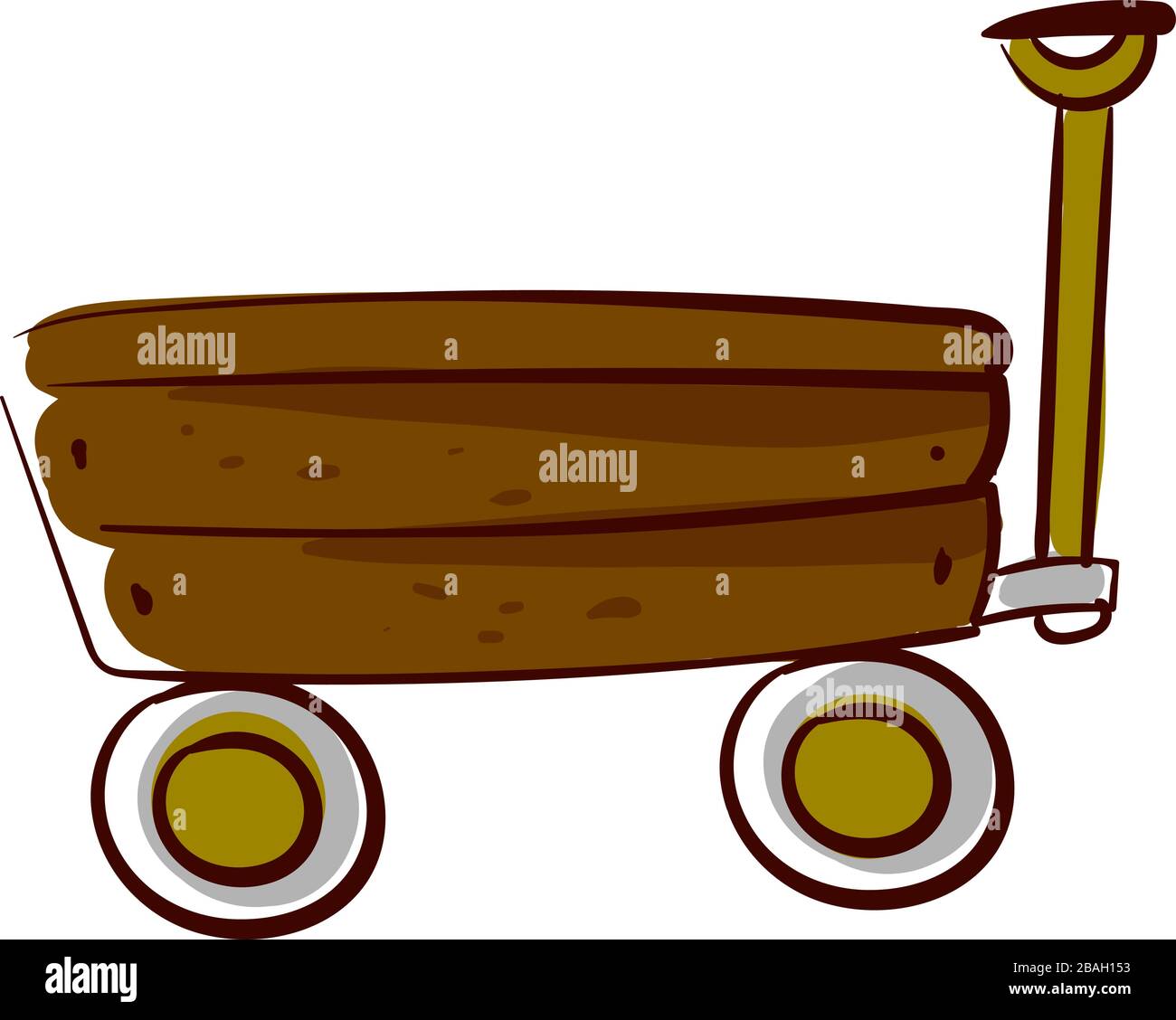 Chariot en bois, illustration, vecteur sur fond blanc Illustration de Vecteur