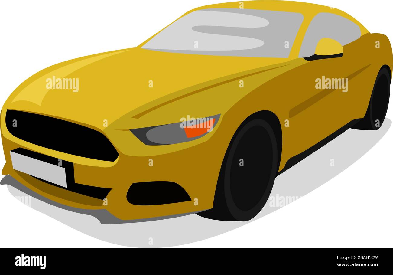 Voiture de sport jaune, illustration, vecteur sur fond blanc Illustration de Vecteur