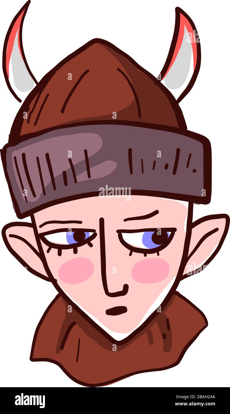 Viking Avec De Grandes Oreilles Illustration Vecteur Sur Fond Blanc Image Vectorielle Stock Alamy