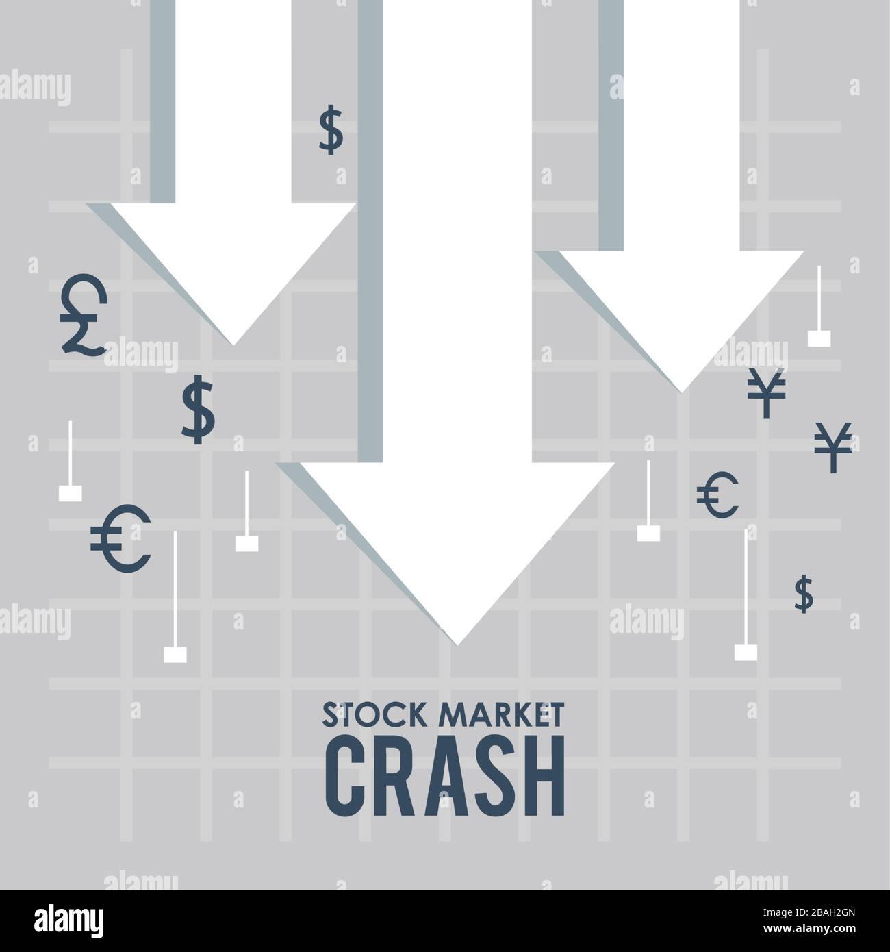 le marché boursier s'est écrasé avec des flèches vers le bas ...