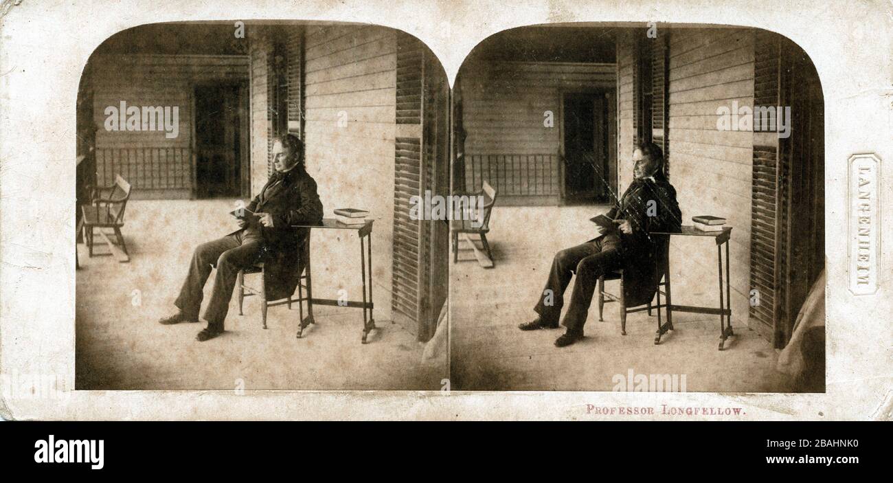 Henry Wadsworth Longfellow, par Langenheim Bros., vers 1859 Banque D'Images