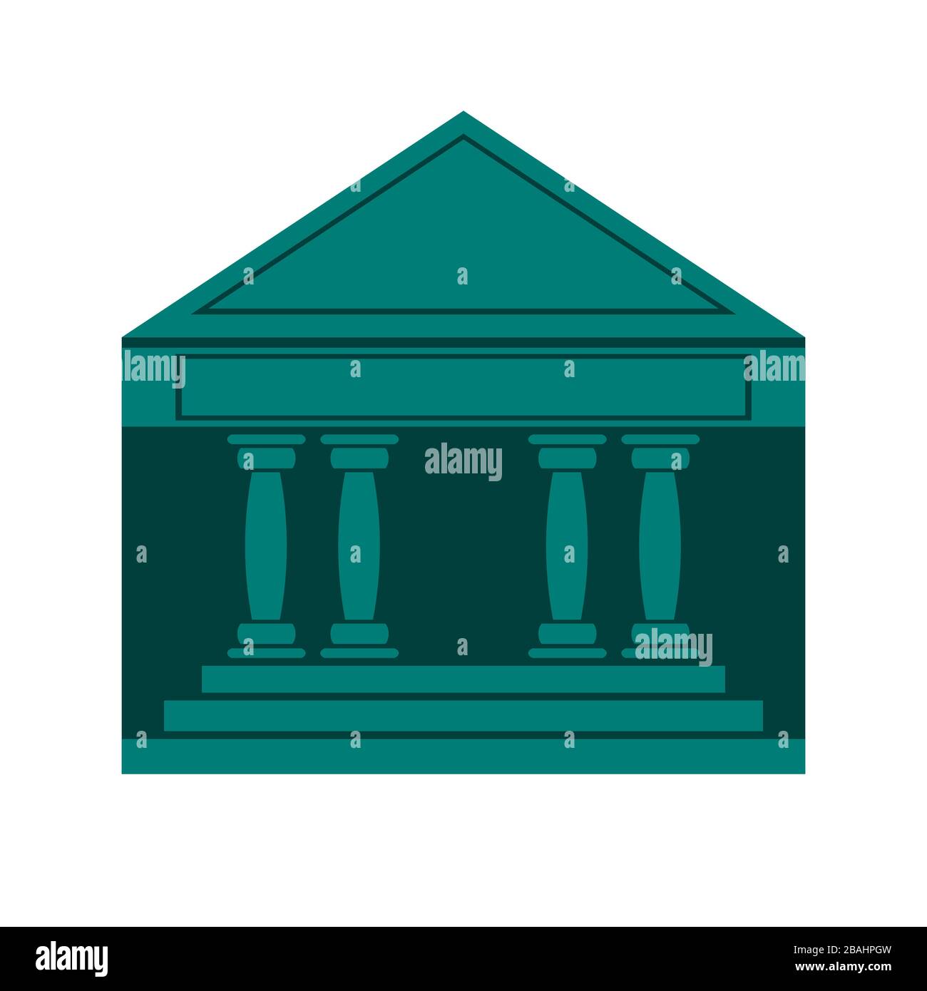 Icône d'un bâtiment, d'un tribunal ou d'une banque sur un fond blanc isolé. Image vectorielle. Illustration de Vecteur
