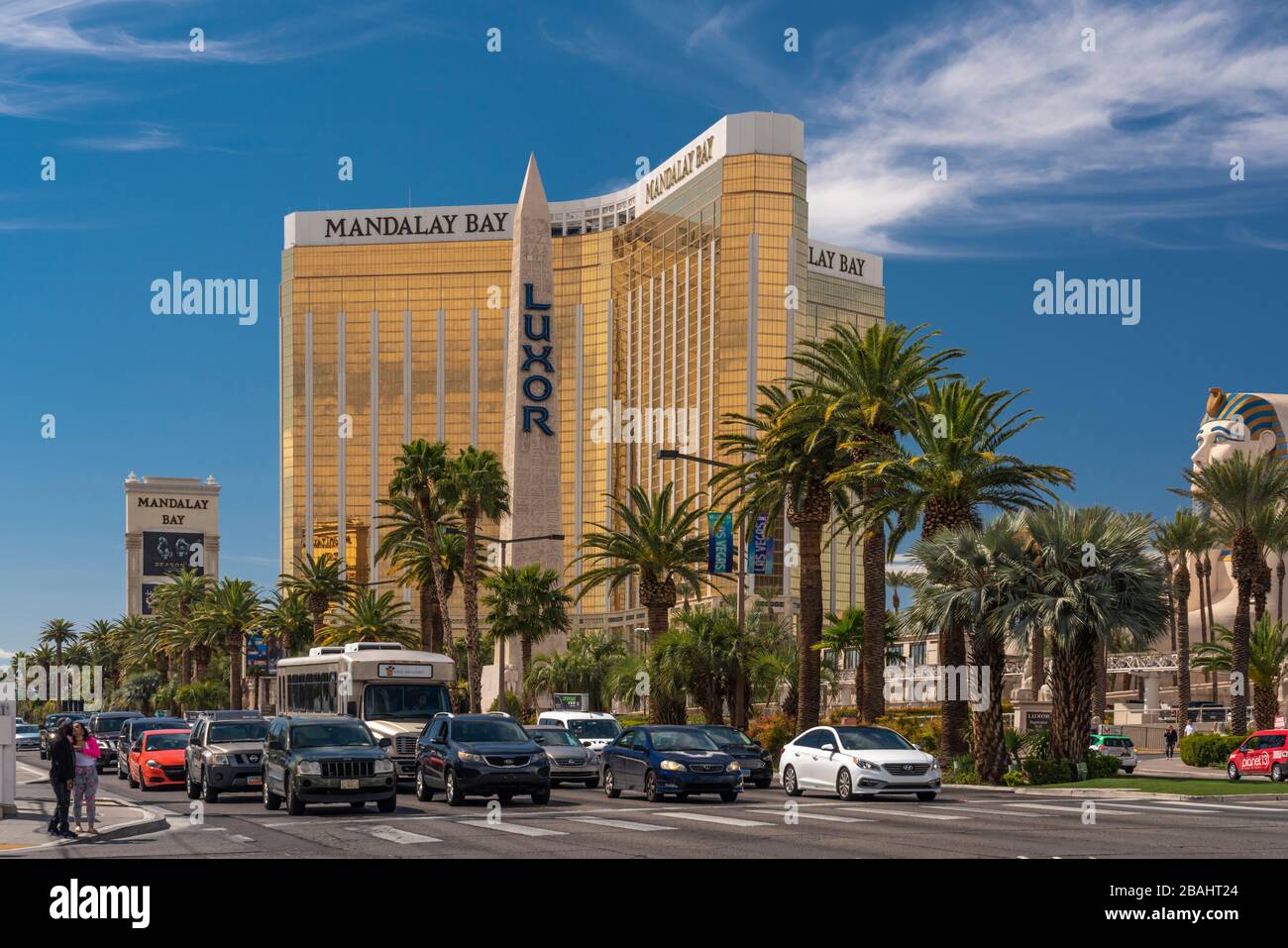 L'hôtel Mandalay Bay et le complexe de casino le long du Strip de Las Vegas, Nevada, États-Unis. Banque D'Images