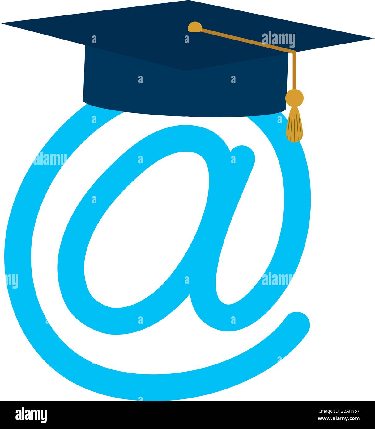 chapeau de graduation étude virtuelle accueil éducation vecteur  illustration plate style icône Image Vectorielle Stock - Alamy