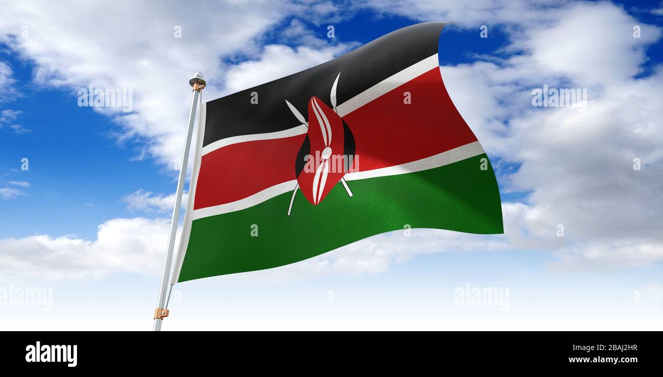 Kenya - drapeau de sauvetage - illustration tridimensionnelle Banque D'Images
