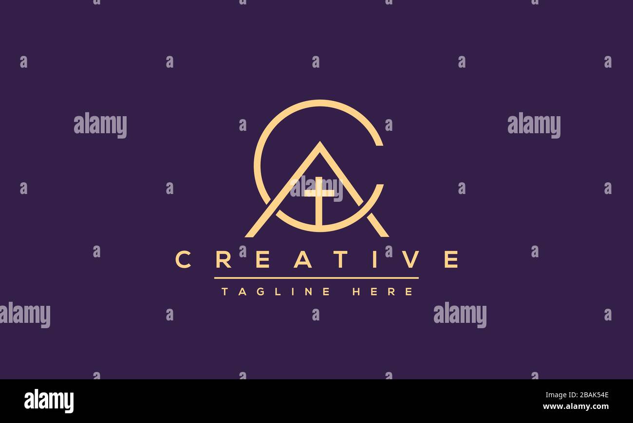 Lettres modernes AC, vecteur de modèle de conception de logo A&C. Illustration de Vecteur