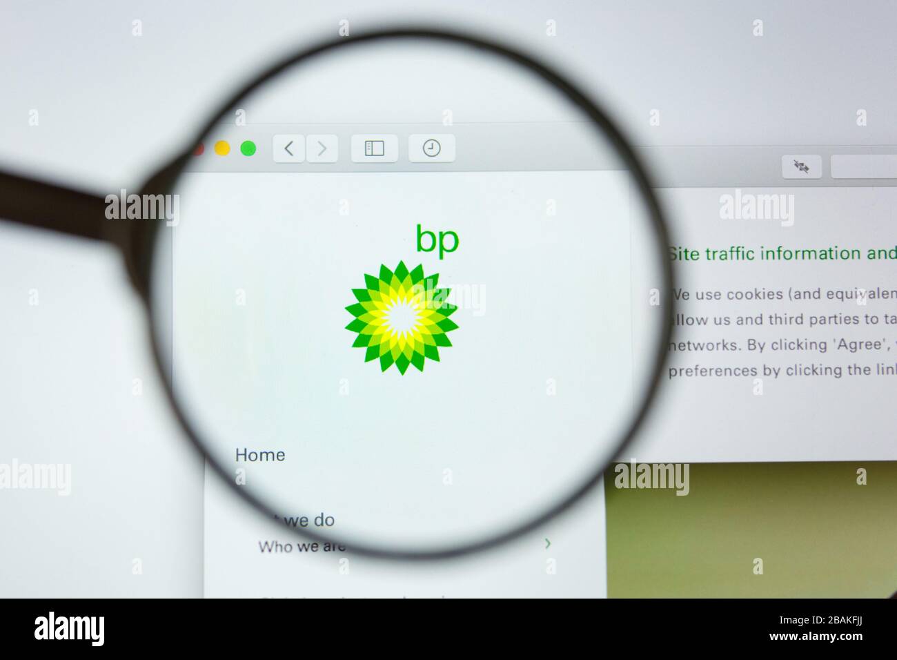 Los Angeles, Californie, Etats-Unis - 12 juin 2019 : éditorial illustratif de la page d'accueil du site Web de BP Connect  LW AT  . Logo BP Connect visible sur l'écran Banque D'Images