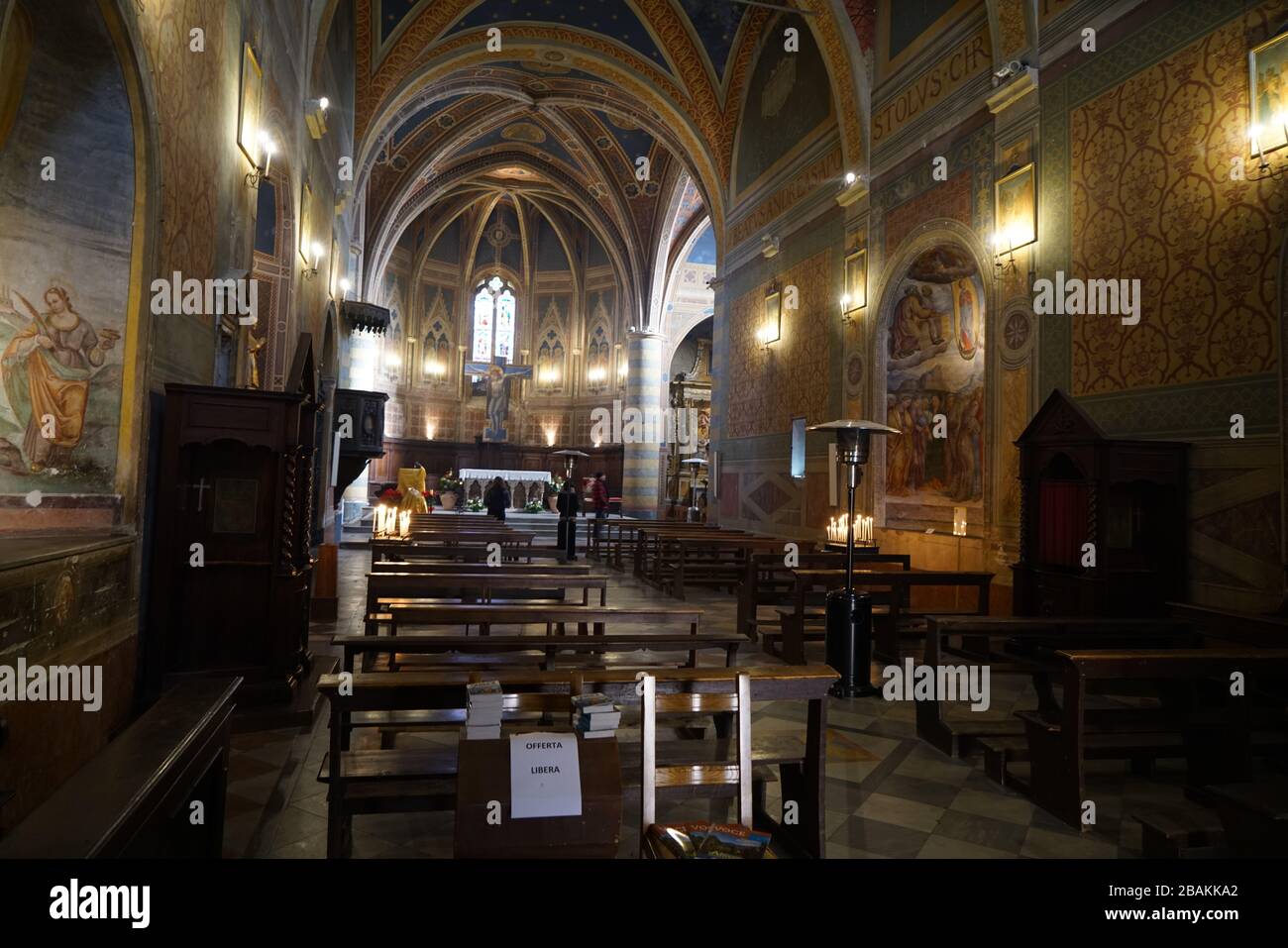 Intérieur de l'église Chiesa di Sant' Andrea, Spello, Ombrie, Italie, Europe Banque D'Images