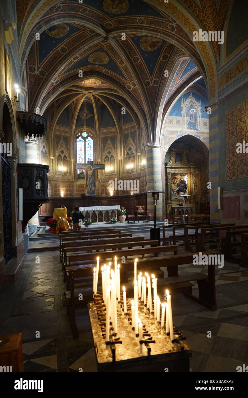 Intérieur de l'église Chiesa di Sant' Andrea, Spello, Ombrie, Italie, Europe Banque D'Images