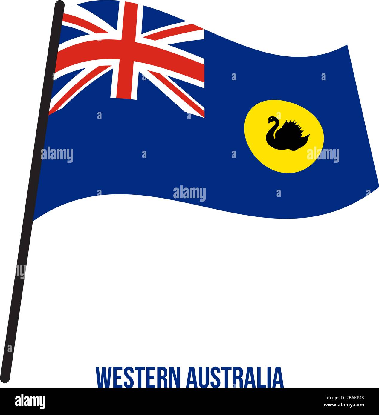 L'Australie Occidentale (WA) Drapeaux Vector Illustration sur fond blanc. Pavillon de l'Australie. Illustration de Vecteur