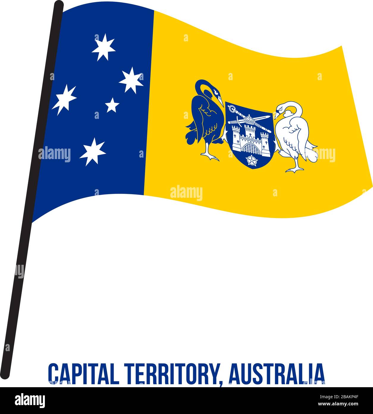 Territoire de la capitale australienne (ACT) Drapeaux Vector Illustration sur fond blanc. Drapeau du territoire de l'Australie. Illustration de Vecteur
