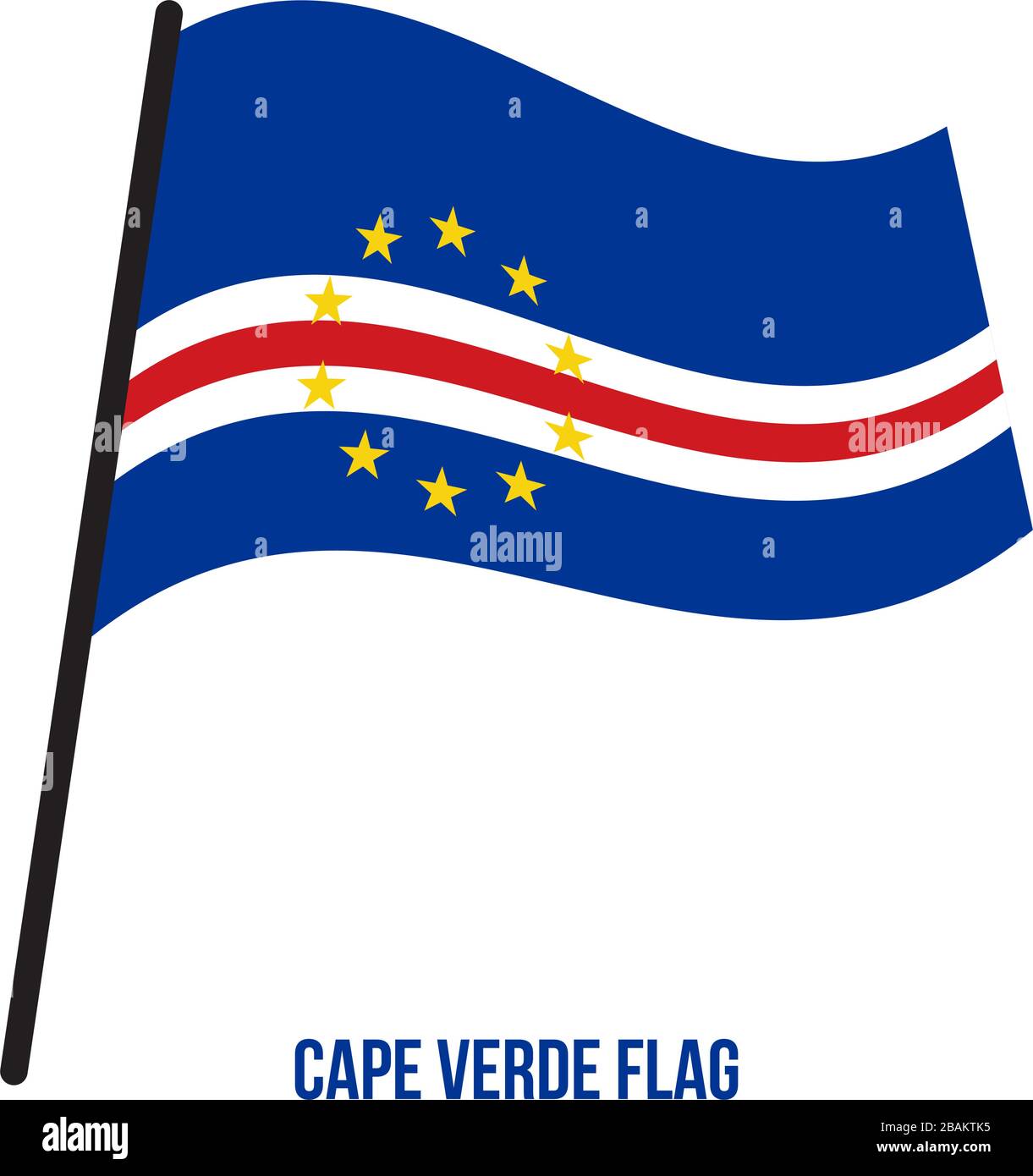 Cap-vert Drapeaux Vector Illustration sur fond blanc. Cap-vert drapeau  national Image Vectorielle Stock