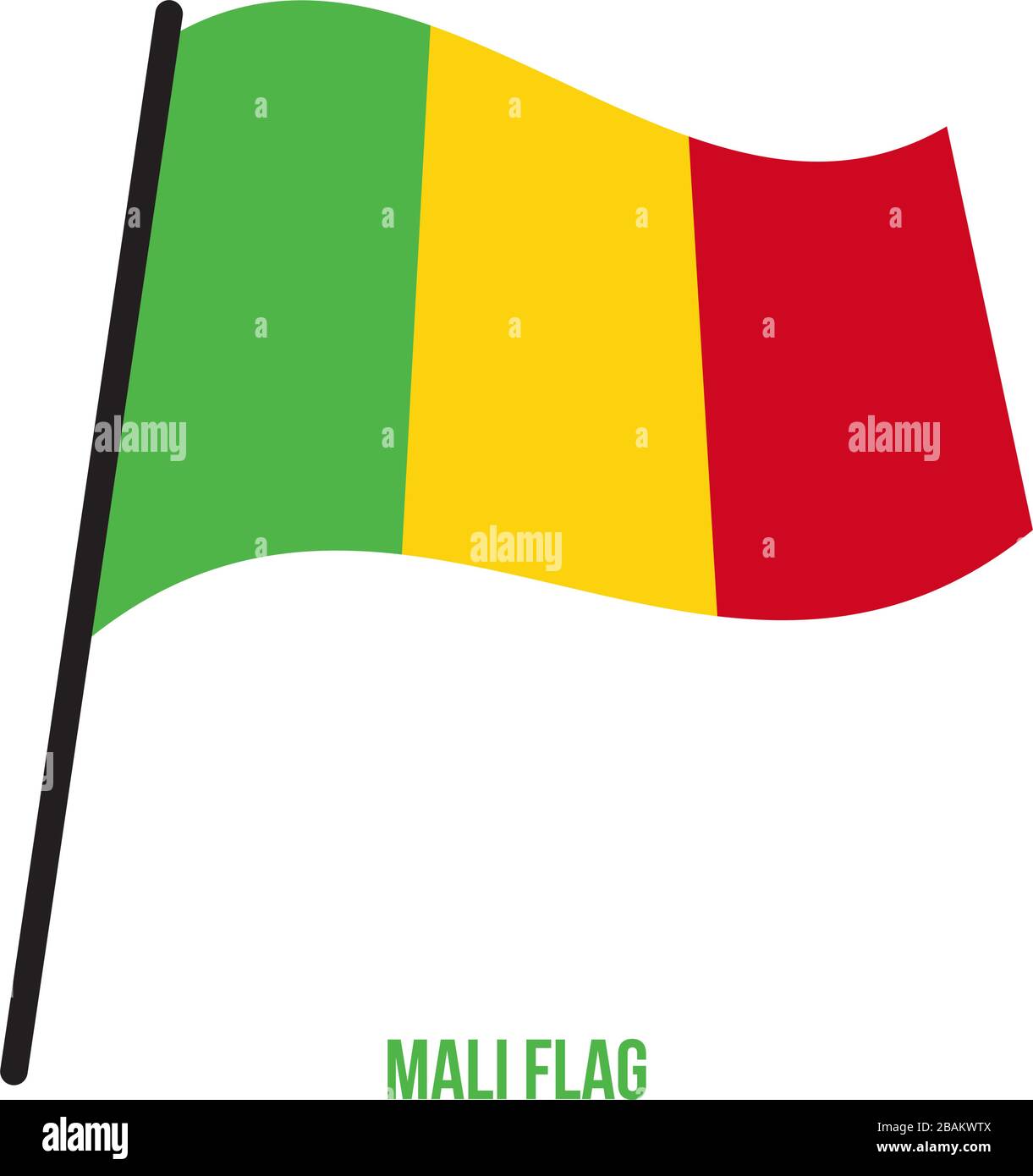 Mali Drapeaux Vector Illustration sur fond blanc. Drapeau National du Mali. Illustration de Vecteur