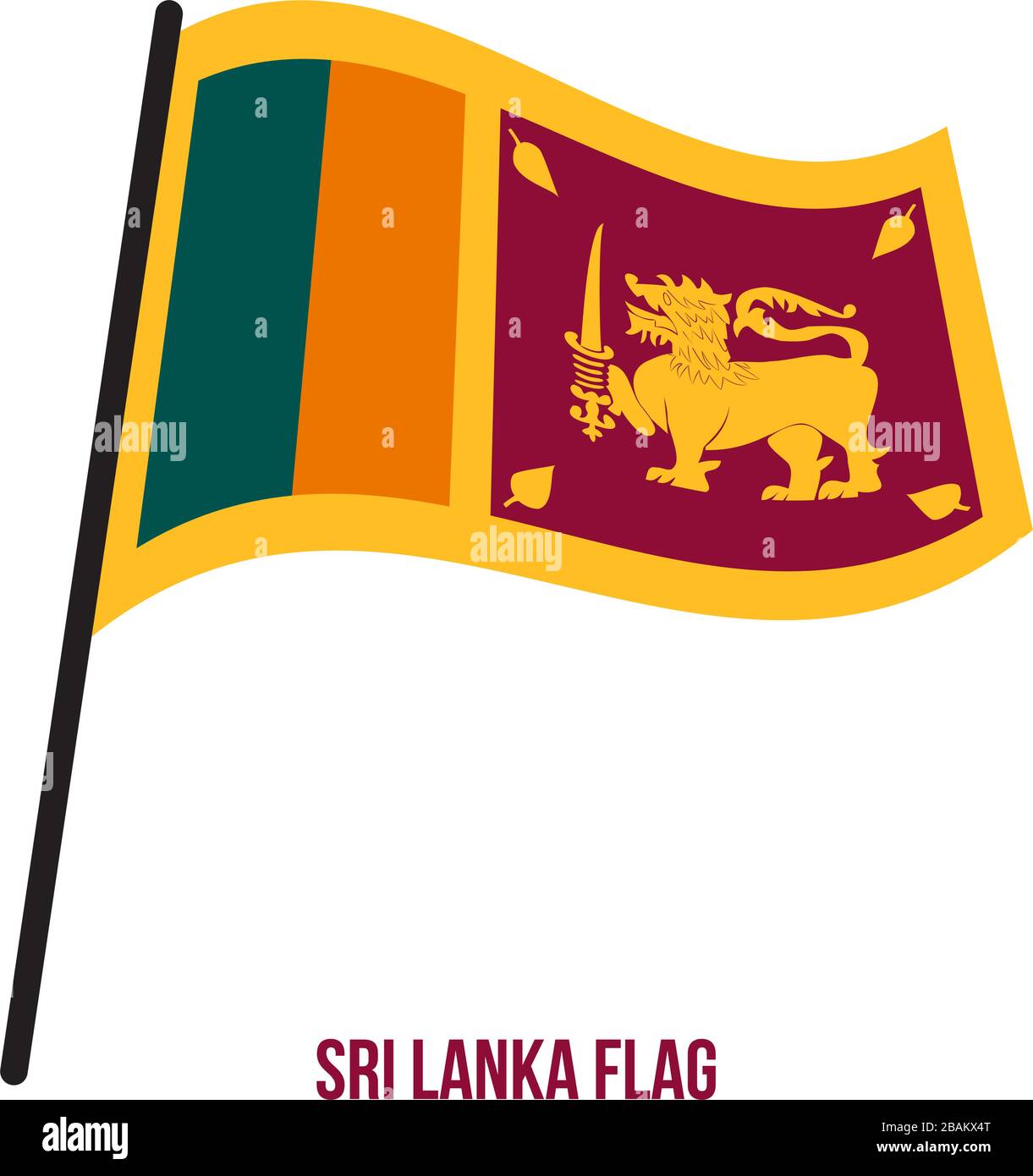 Sri Lanka Drapeaux Vector Illustration sur fond blanc. Drapeau national du Sri Lanka. Illustration de Vecteur