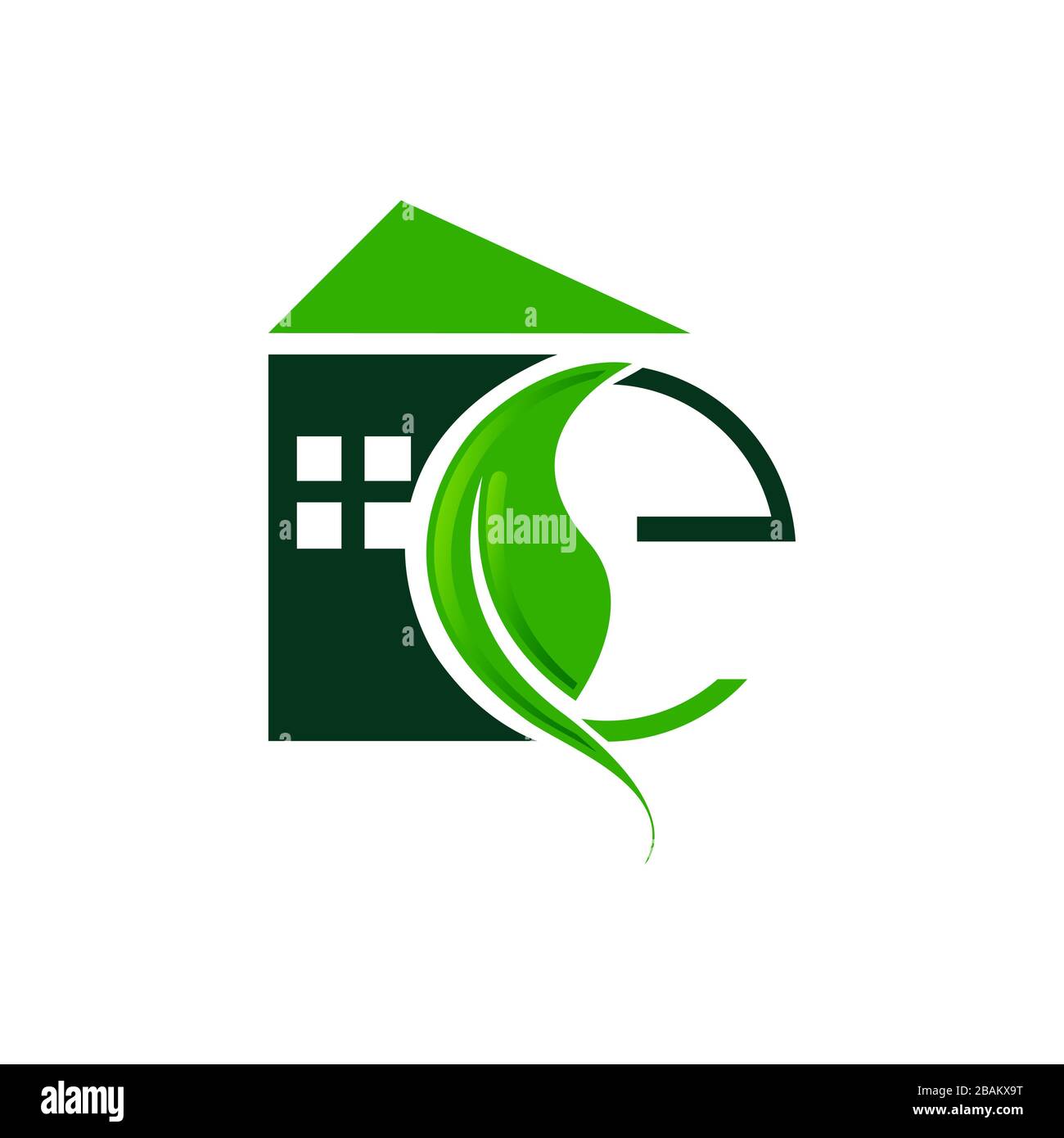 Symbole ECO House avec couleur bleu et vert. Symbole de nature pour la conception d'éléments. Illustration vectorielle EPS.8 EPS.10 Illustration de Vecteur