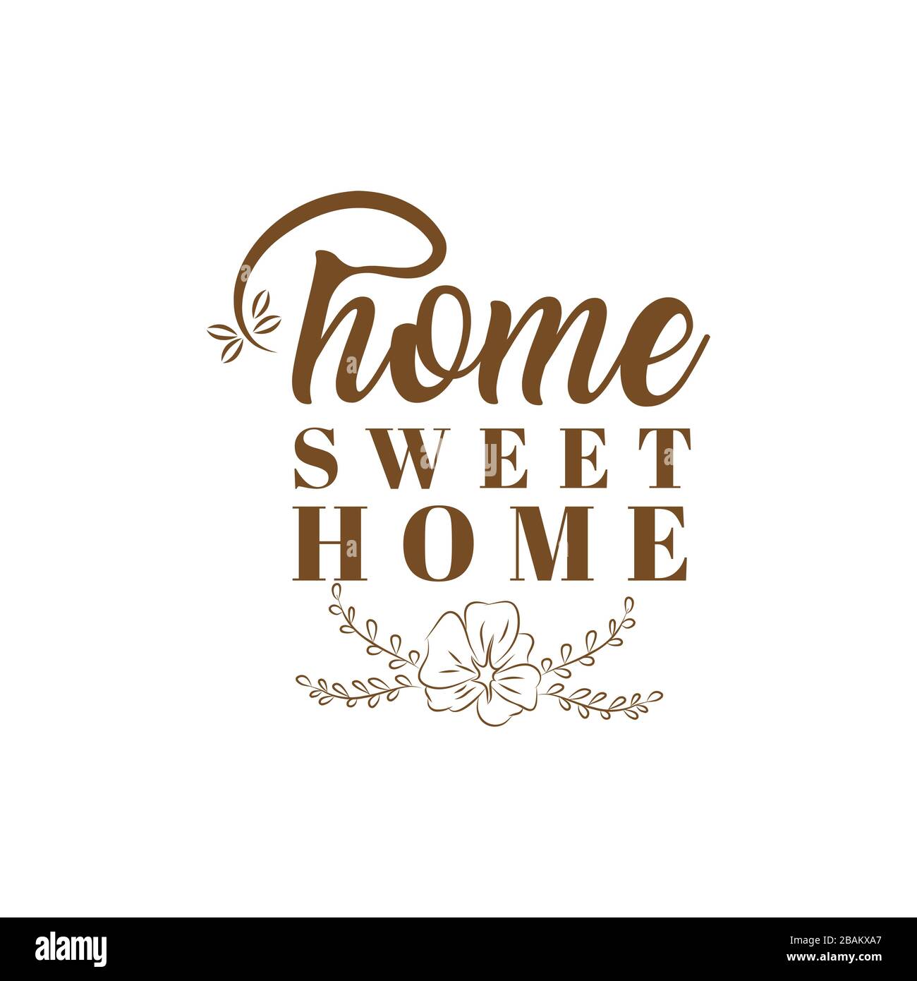 Lettrage manuel typographie poster.Calligraphique citation 'Home Sweet home'.pour les affiches housewarming, cartes de vœux, décorations de maison.illustration vectorielle. Illustration de Vecteur