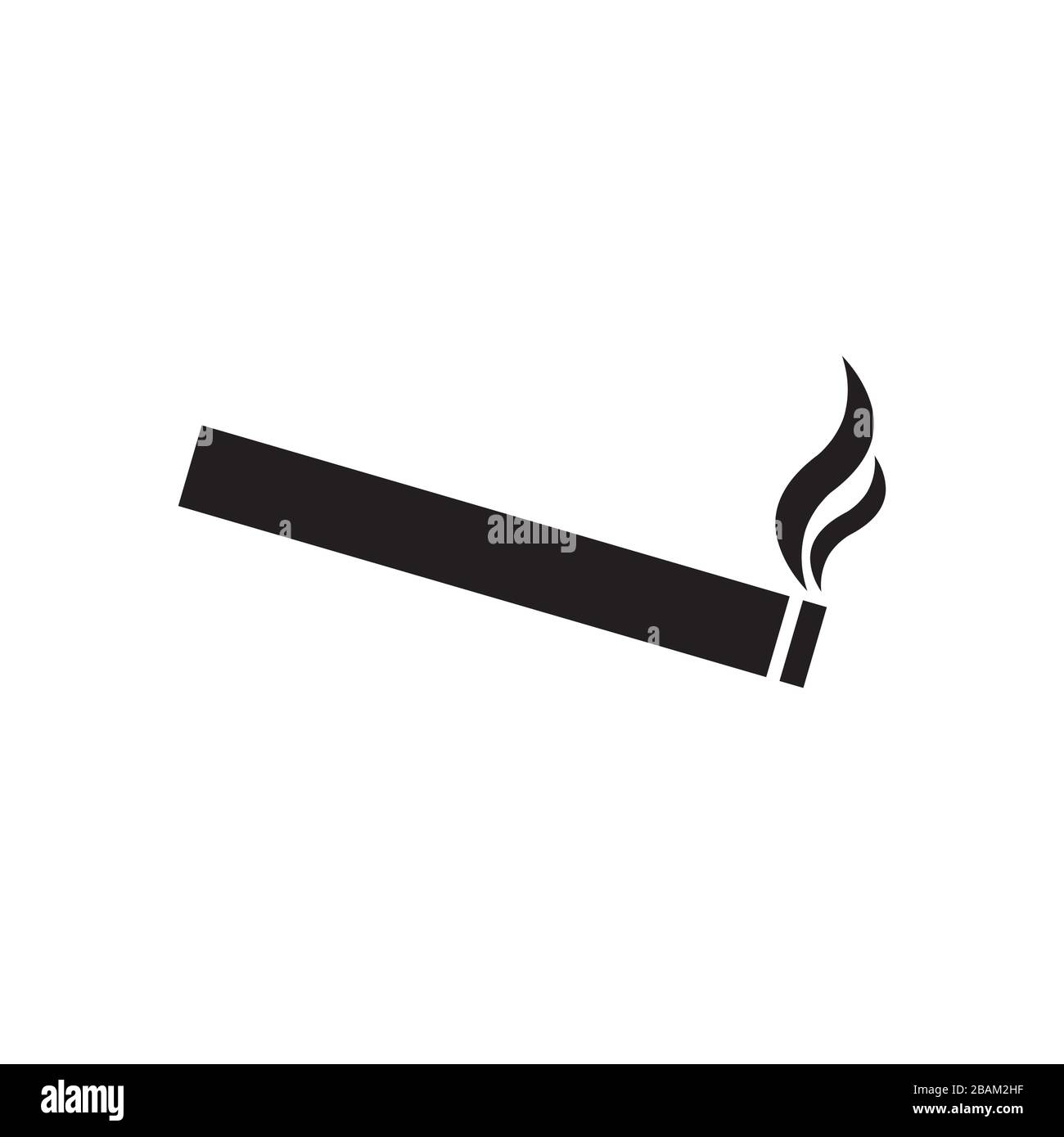 Icône de cigarette. Panneau vectoriel de la zone fumeurs. Tabac Illustration de Vecteur