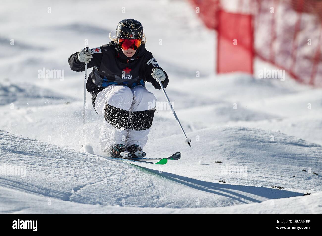 Justine Dufour-Lapointe au championnat canadien de Moguls à Camp Fortune (QC), le 12 mars 2016 Banque D'Images