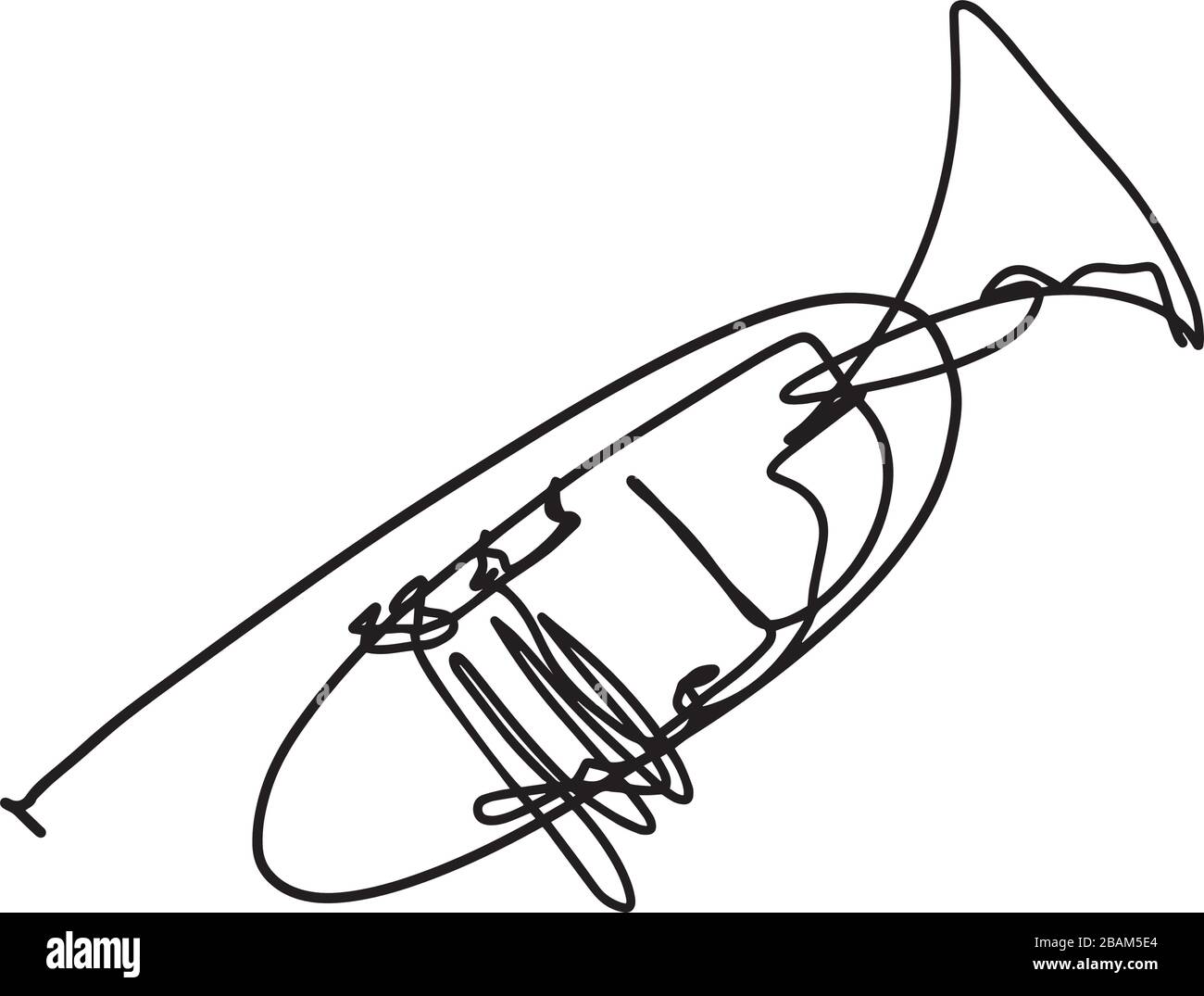 Esquisse abstraite, dessin à la main de Trumpet Illustration de Vecteur