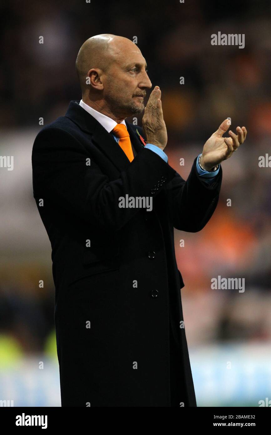 Ian Holloway, responsable de Blackpool Banque D'Images