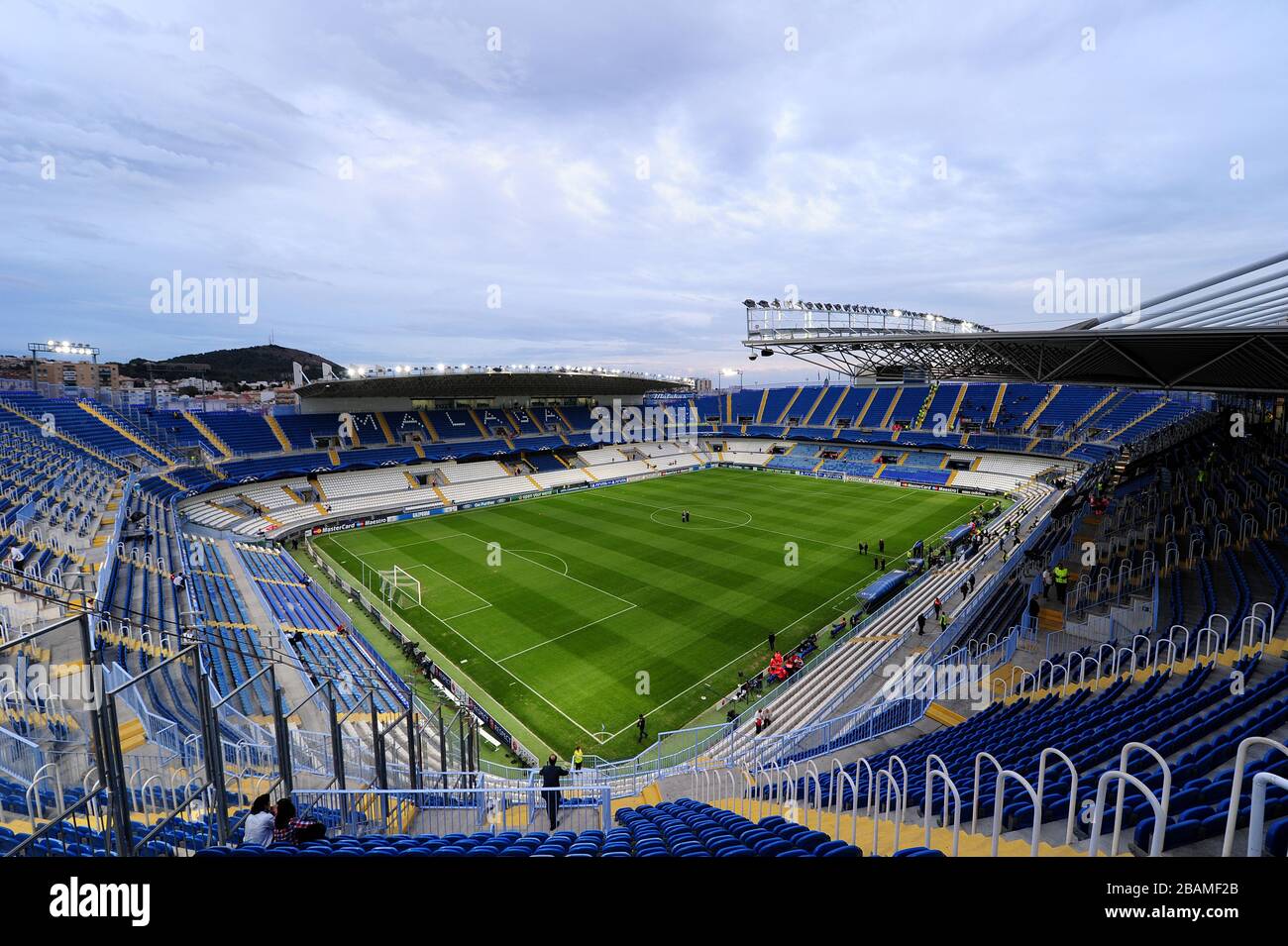 Vue générale sur le stade la Rosaleda, avant le lancement Banque D'Images