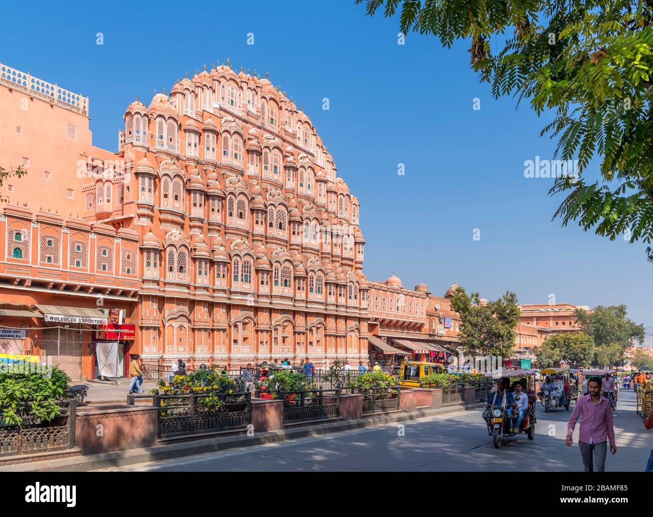 Hawa Mahal (Palais des vents ou Palais de la Breeze), la vieille ville, Jaipur, Rajasthan, Inde Banque D'Images
