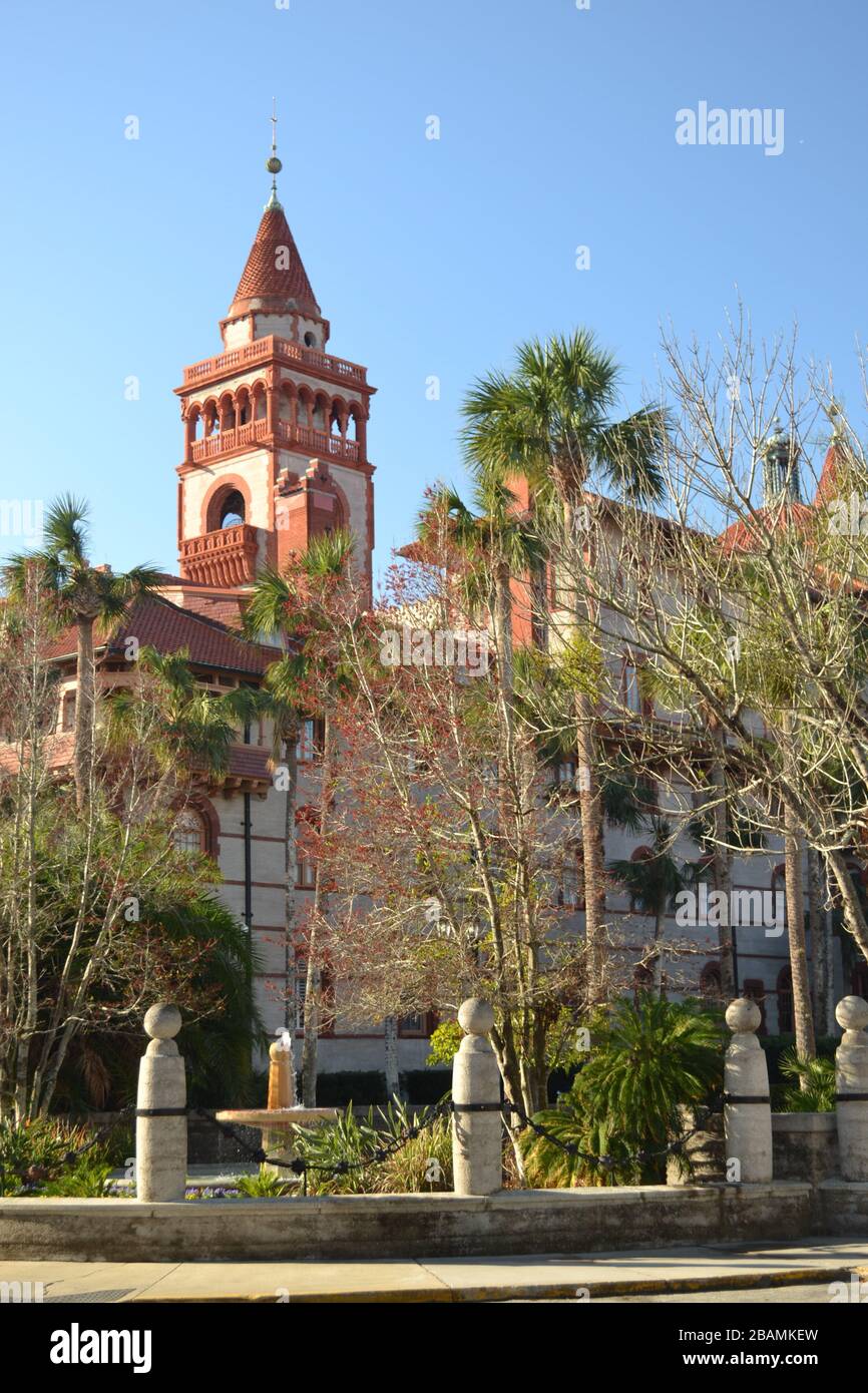 Une des tours de Flagler College, Saint Augustine, Floride, États-Unis Banque D'Images