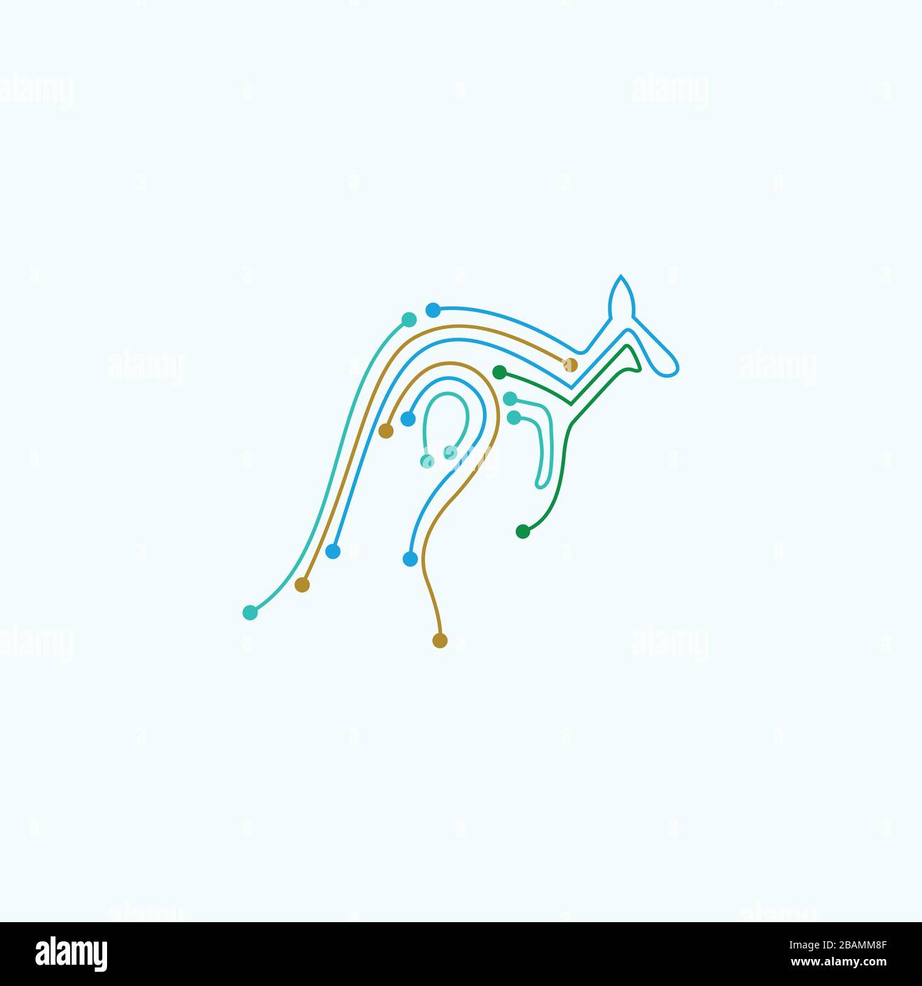 modèle avec logo kangaroo Illustration de Vecteur