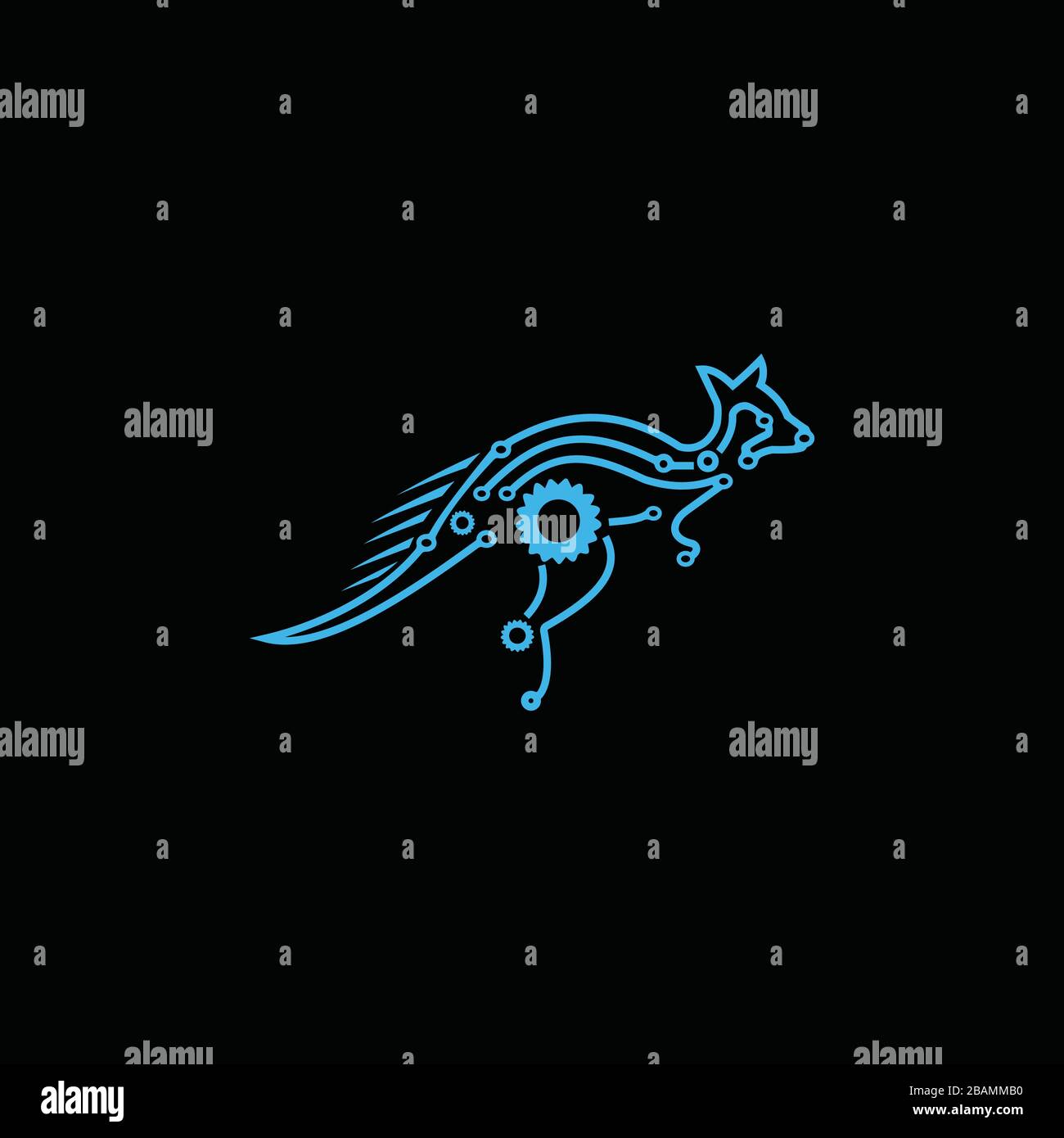 modèle avec logo kangaroo Illustration de Vecteur