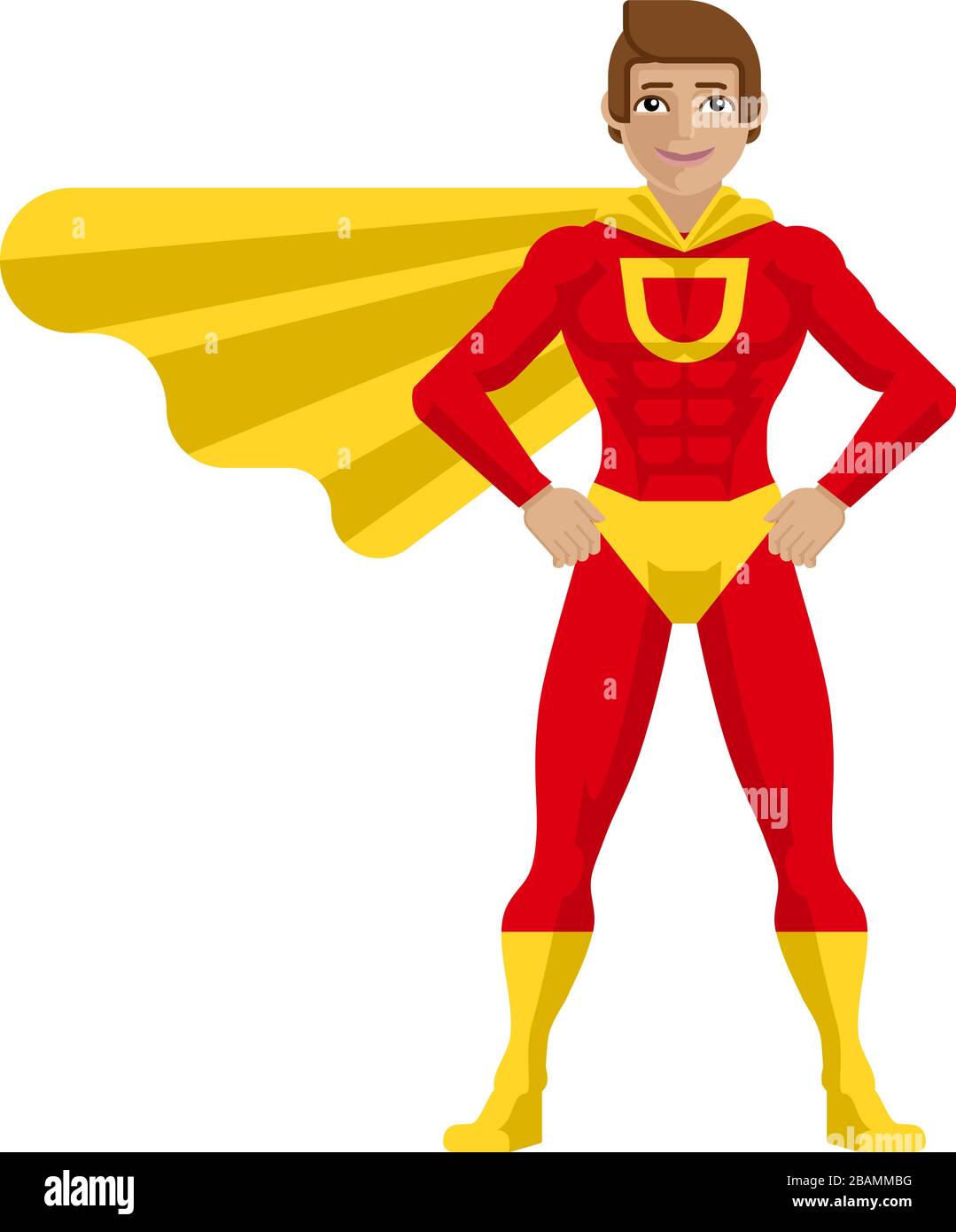 Super Hero Man Cartoon Illustration de Vecteur