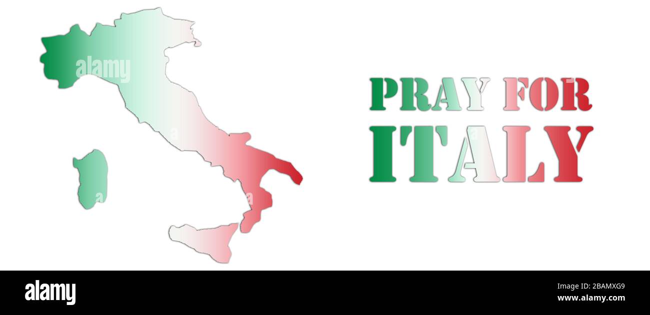 L'Italie est devenue le centre de l'épidémie de coronavirus avec tant de vies perdues, priez pour l'Italie et son peuple. Banque D'Images