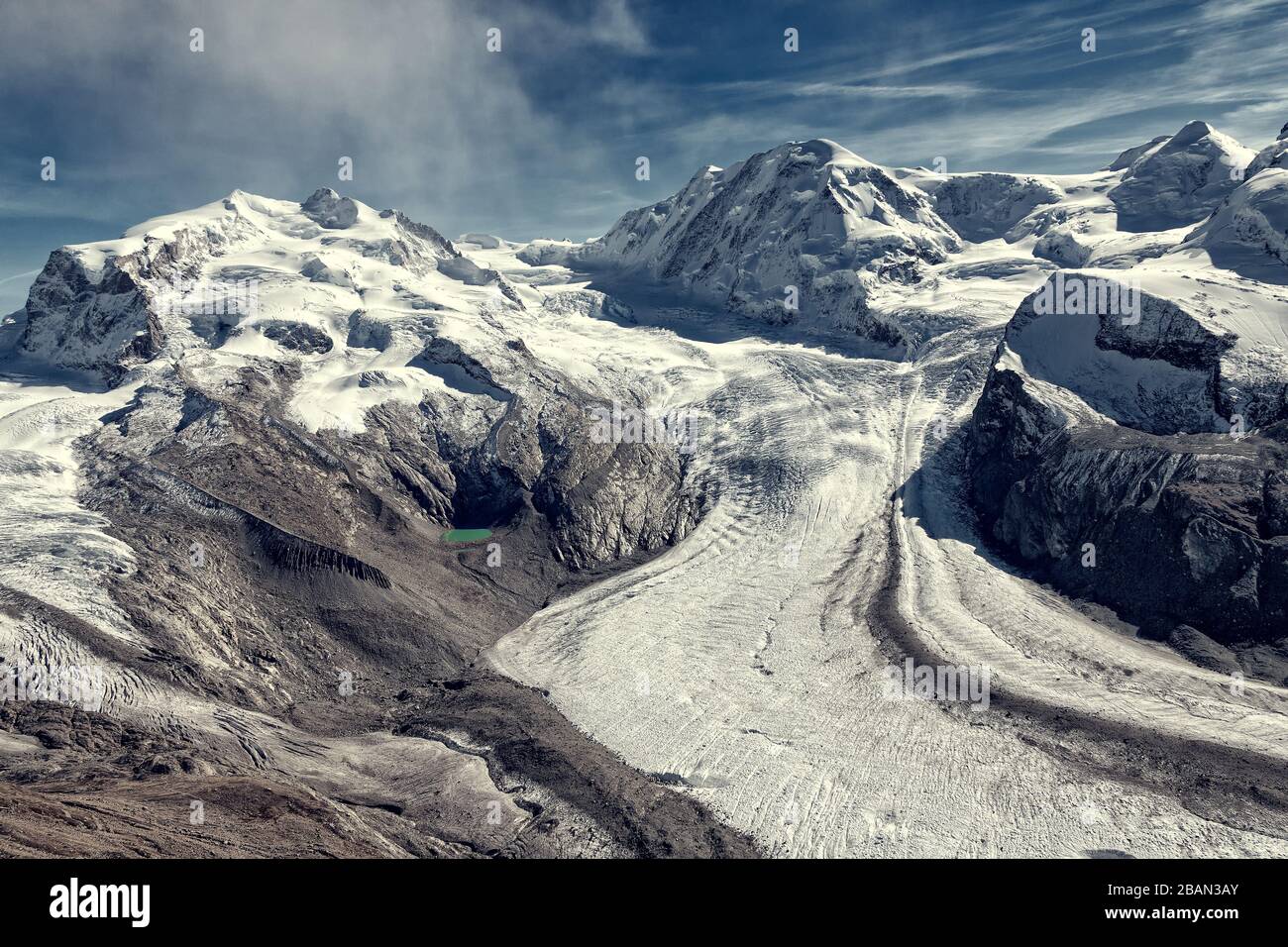 Vue panoramique de Gornergletscher, Suisse Banque D'Images