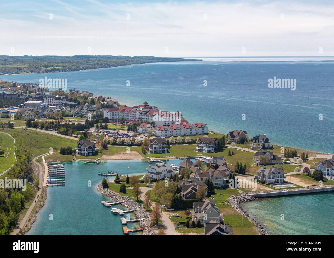 Vue aérienne sur Bay Harbour Banque D'Images