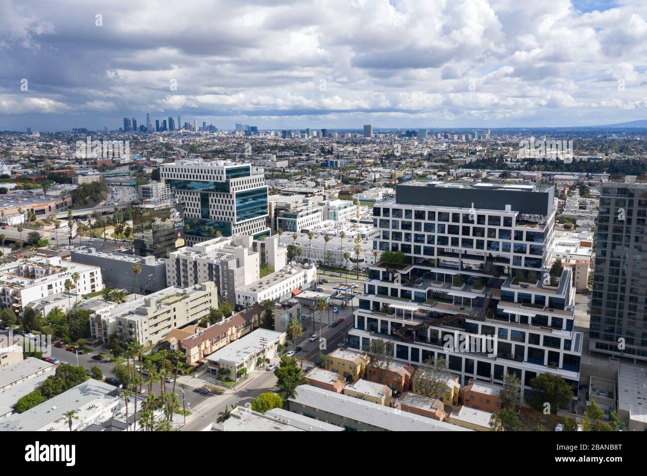 Vue aérienne sur Hollywood California Banque D'Images