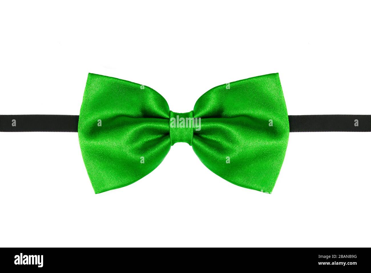 Noeud papillon vert près isolé sur fond blanc Banque D'Images