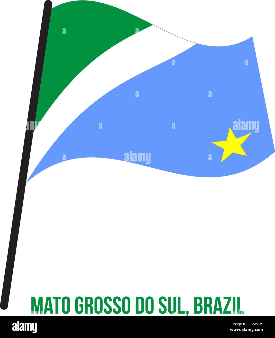 Mato Grosso do Sul Drapeaux Vector Illustration sur fond blanc. Membres drapeau du Brésil. Illustration de Vecteur