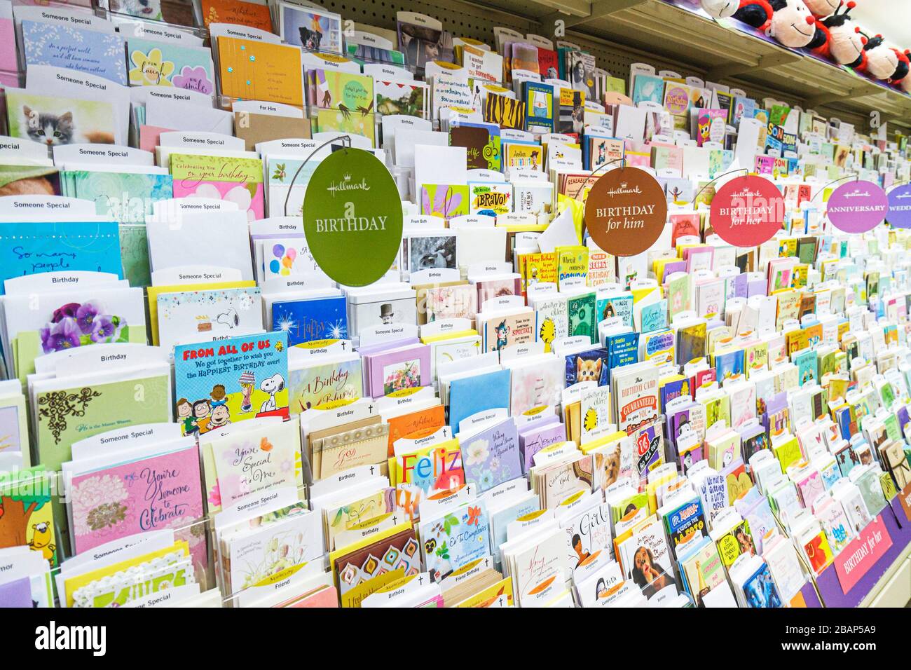 Miami Beach Florida,Walgreens,pharmacie,drugstores,vente de cas d'affichage,cartes de voeux,Anglais & Espagnol,anniversaire,FL110825006 Banque D'Images