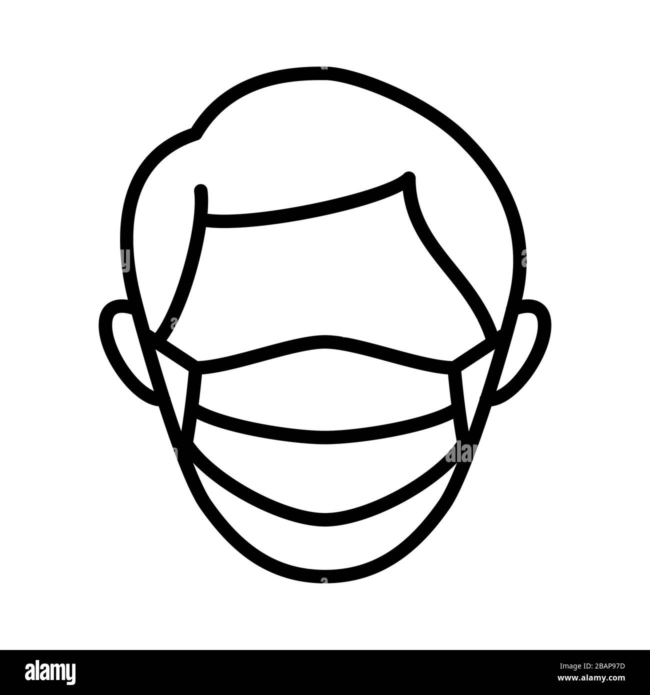 homme ou homme masque d'usure moderne ligne plate icône style vectoriel Banque D'Images