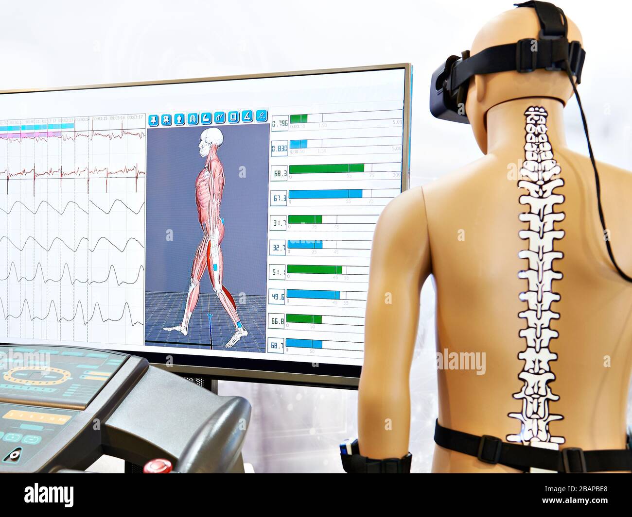 Appareil de réadaptation avec une réalité virtuelle Banque D'Images