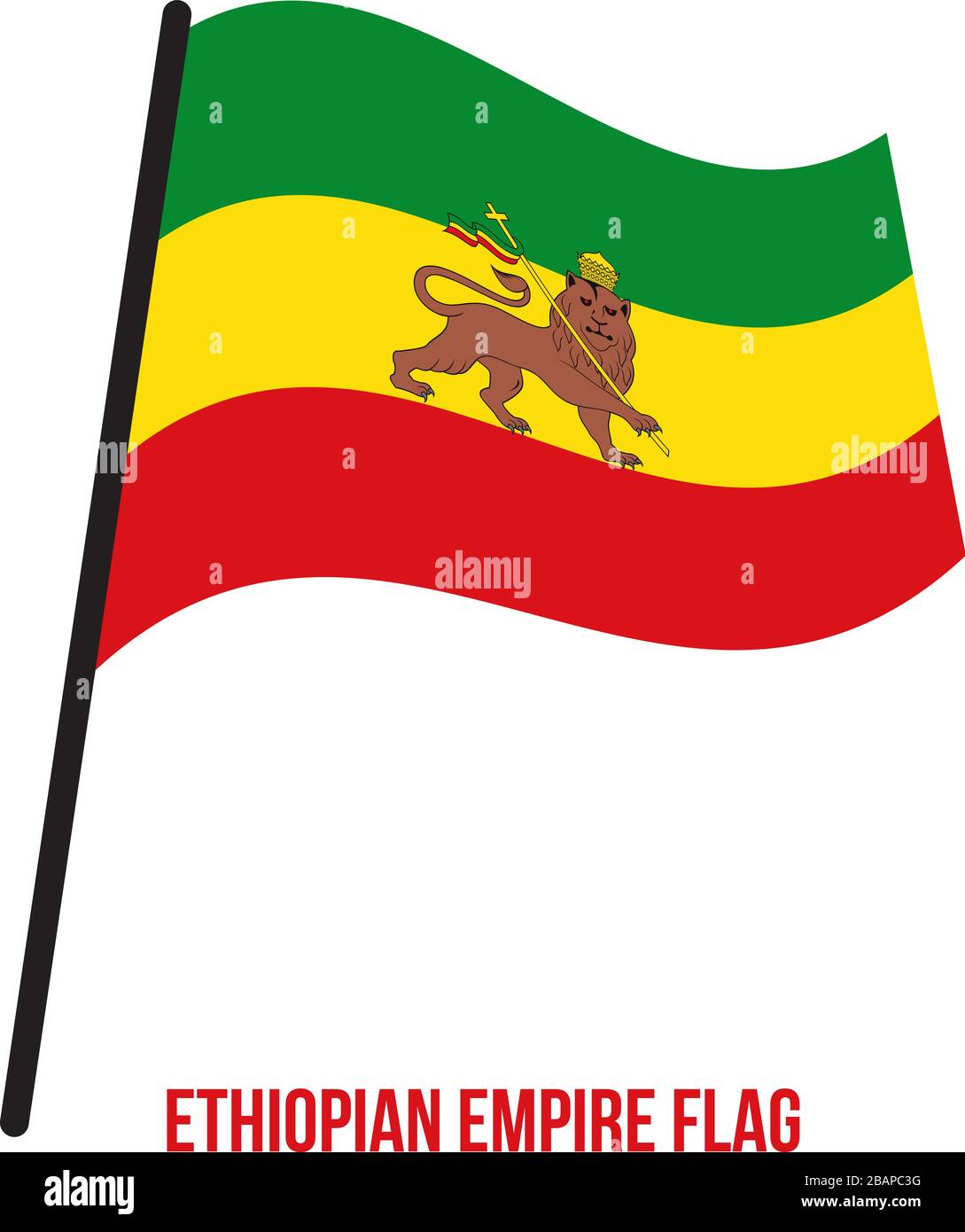 L'Empire éthiopien (1270-1974) Drapeaux Vector Illustration sur fond blanc. L'Abyssinie Drapeau. Zone géographique dans les états actuels de l'Érythrée a Illustration de Vecteur