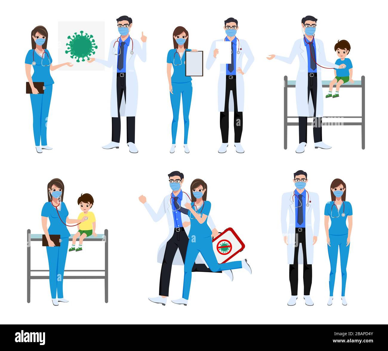 Les doublures frontales médicales définissent le concept de vecteur de caractère. Covid-19 caractères de médecin et d'infirmière avec les patients du virus corona présentant le résultat du test Illustration de Vecteur Les doublures frontales médicales définissent le concept de vecteur de caractère. Covid-19 caractères de médecin et d'infirmière avec les patients du virus corona présentant le résultat du test Illustration de Vecteur