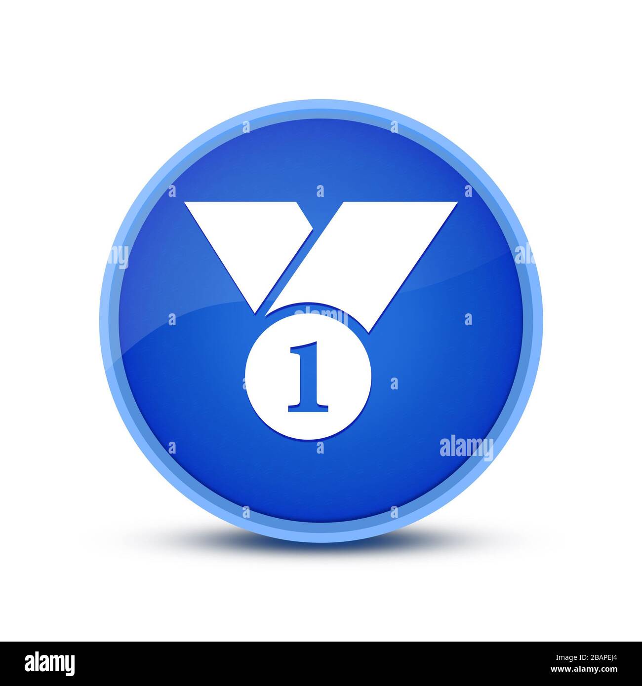 Icône numéro 1 isolée sur le bouton rond bleu bouton abstrait illustration abstraite Banque D'Images