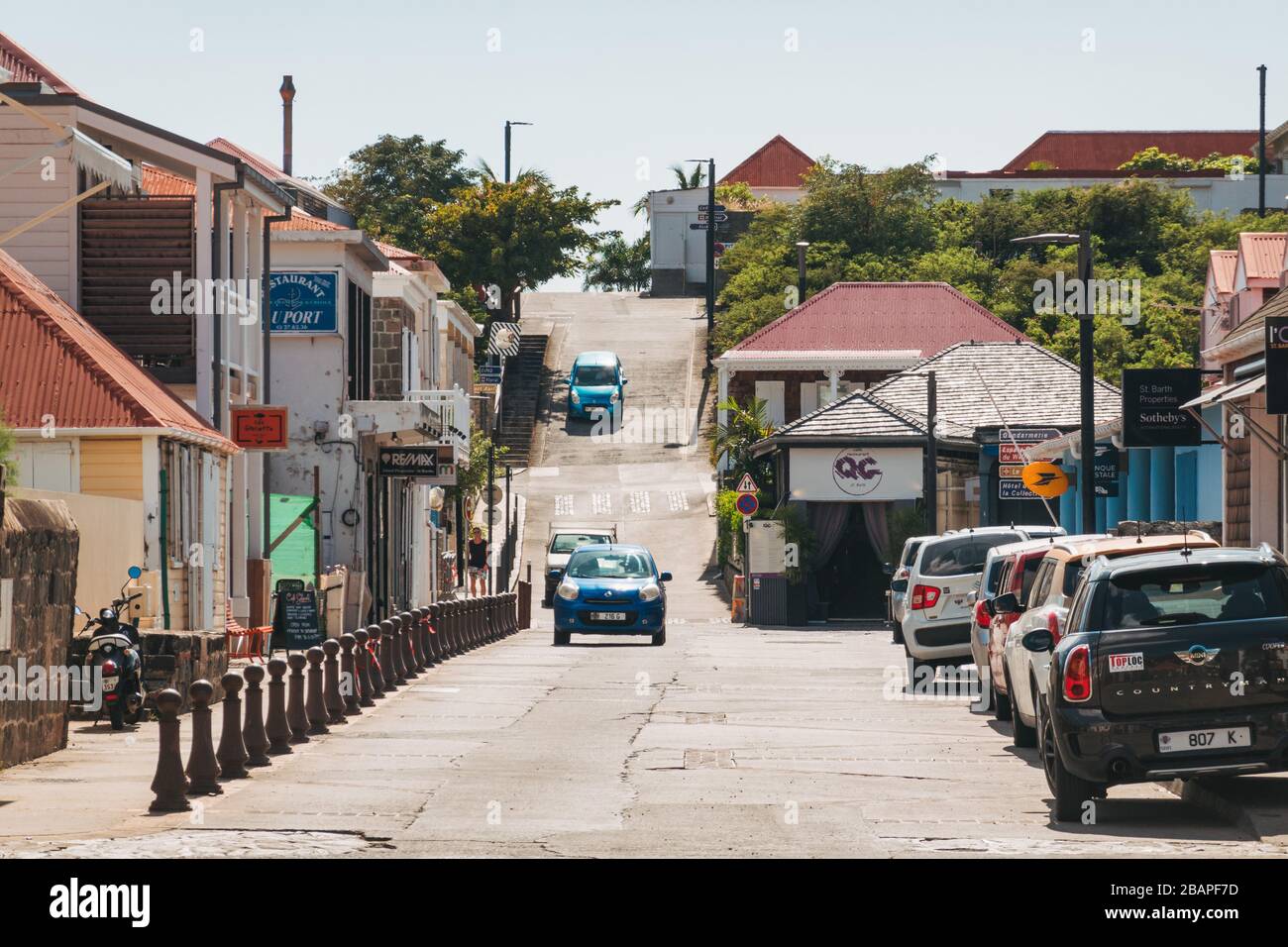 La ville de Gustavia, capitale de Saint Barthélemy Banque D'Images