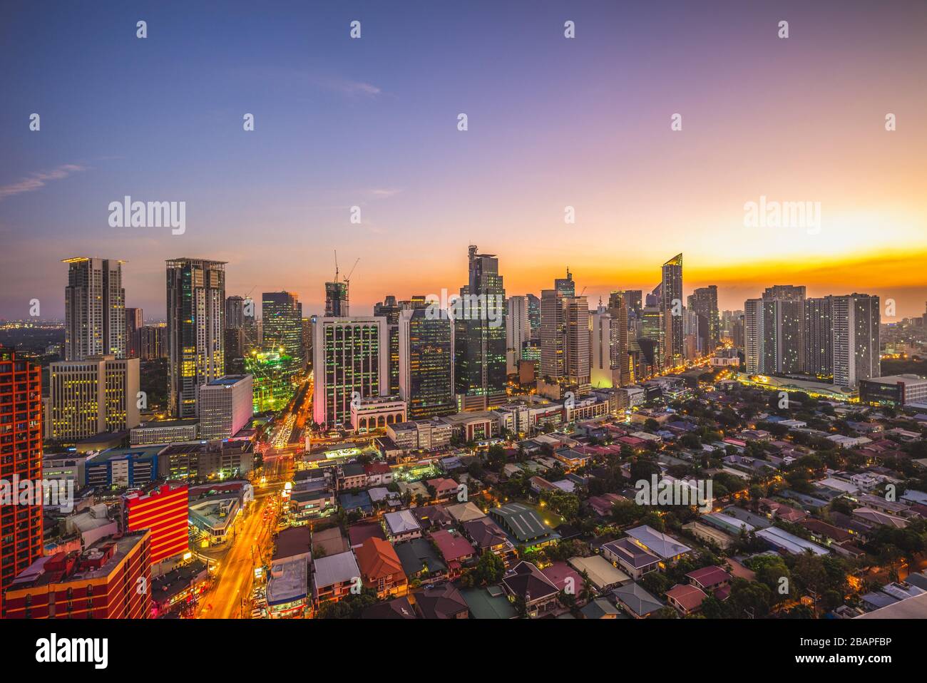 Skyline de makati à Manille, Philippines Banque D'Images