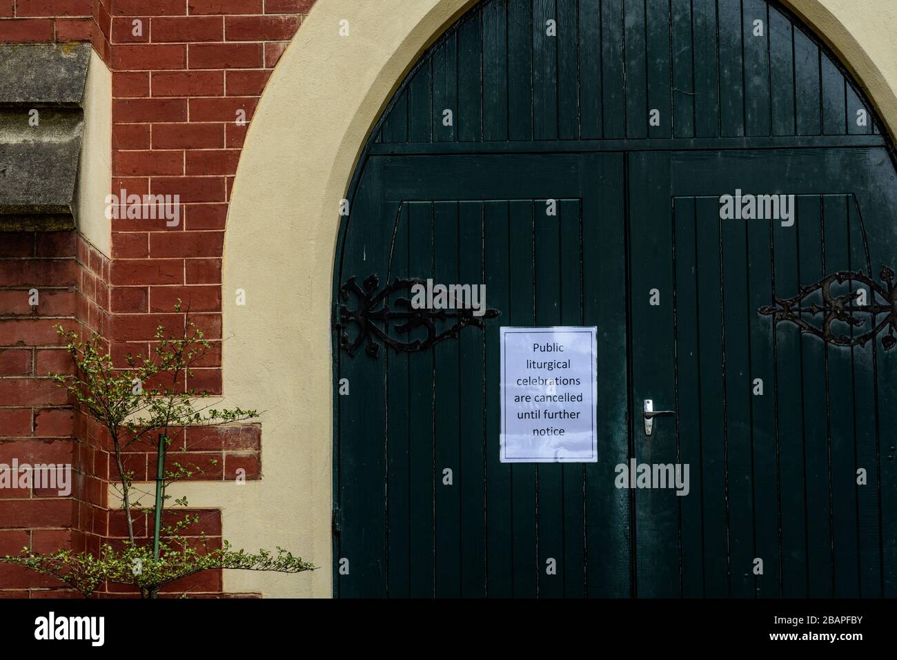 Les églises ont fermé dans les villes de campagne australiennes en raison des mesures de Covid-19 Banque D'Images